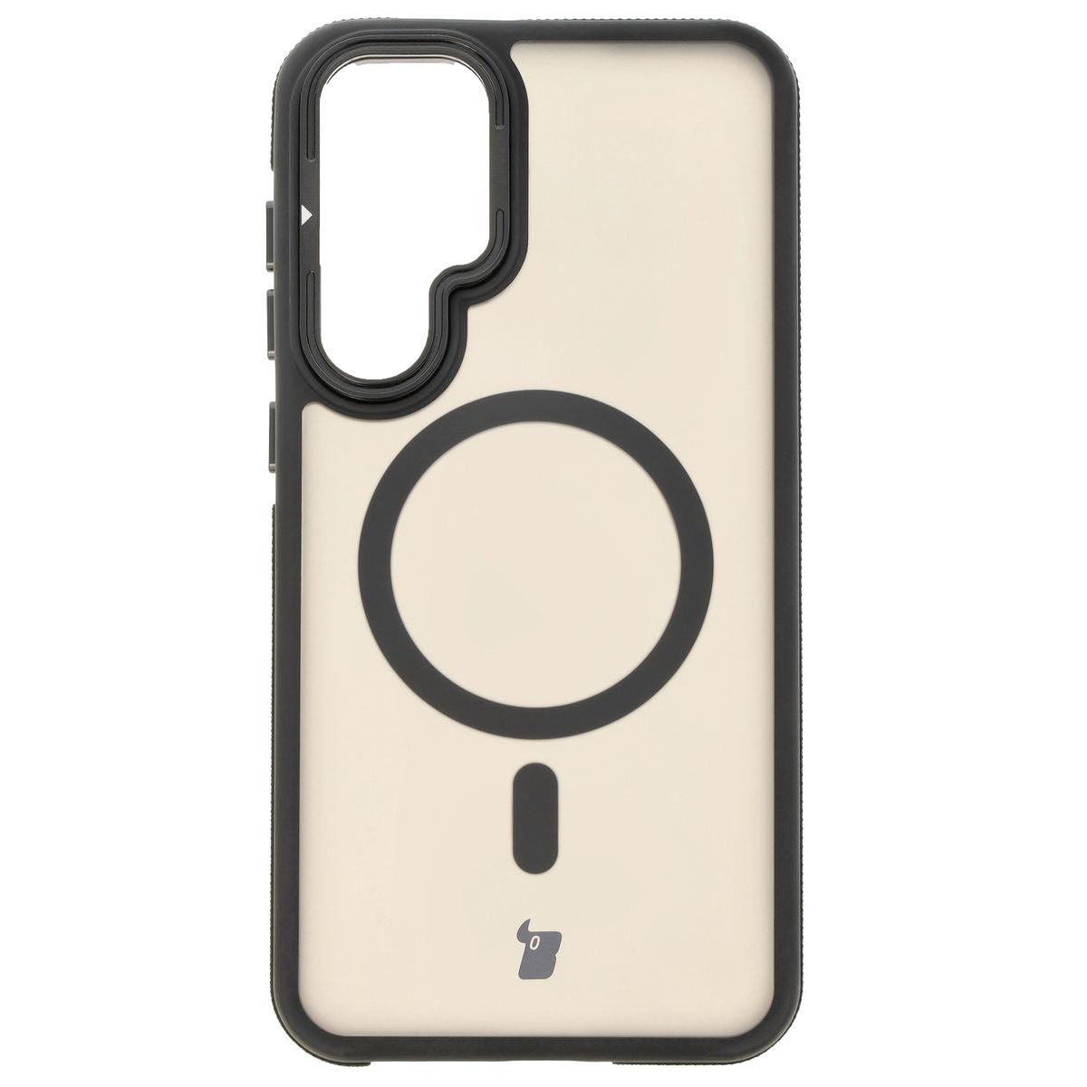 Handyhülle mit Ständer und Magnetring für Galaxy S25 Plus/S24 Plus, Bizon Case Eclipse, Getönte mit schwarzem Rahmen