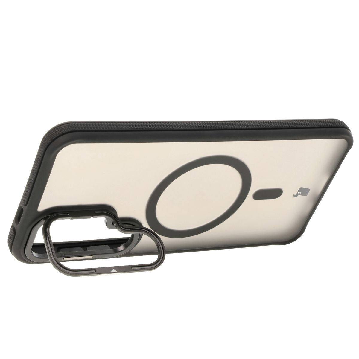 Handyhülle mit Ständer und Magnetring für Galaxy S25 Plus/S24 Plus, Bizon Case Eclipse, Getönte mit schwarzem Rahmen