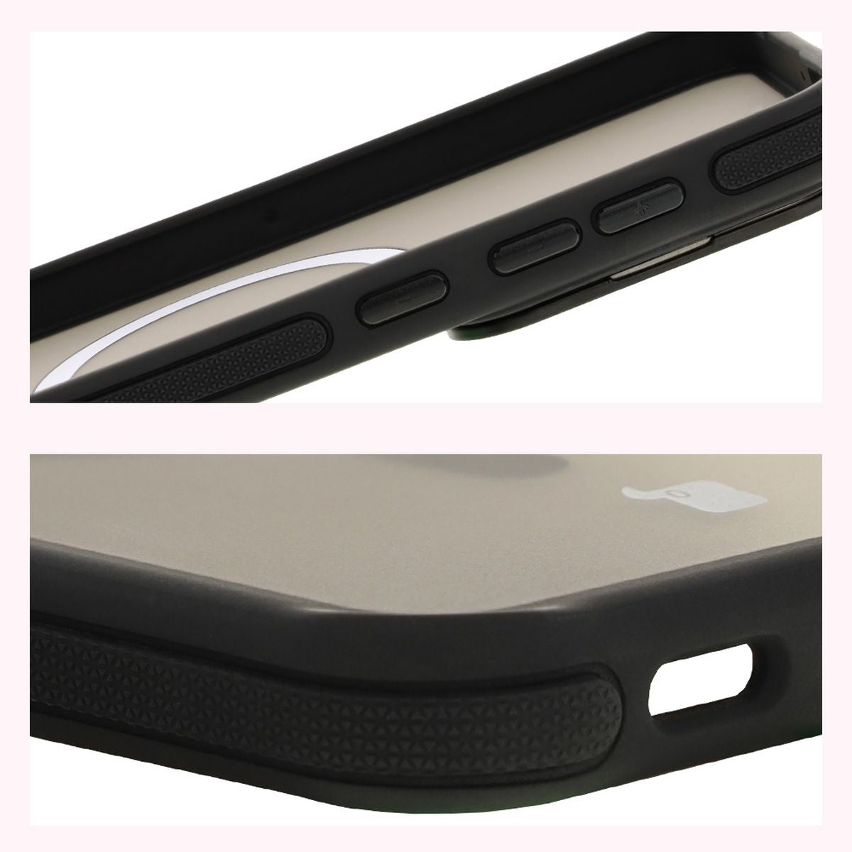 Handyhülle mit Ständer und Magnetring für Galaxy S25 Plus/S24 Plus, Bizon Case Eclipse, Getönte mit schwarzem Rahmen