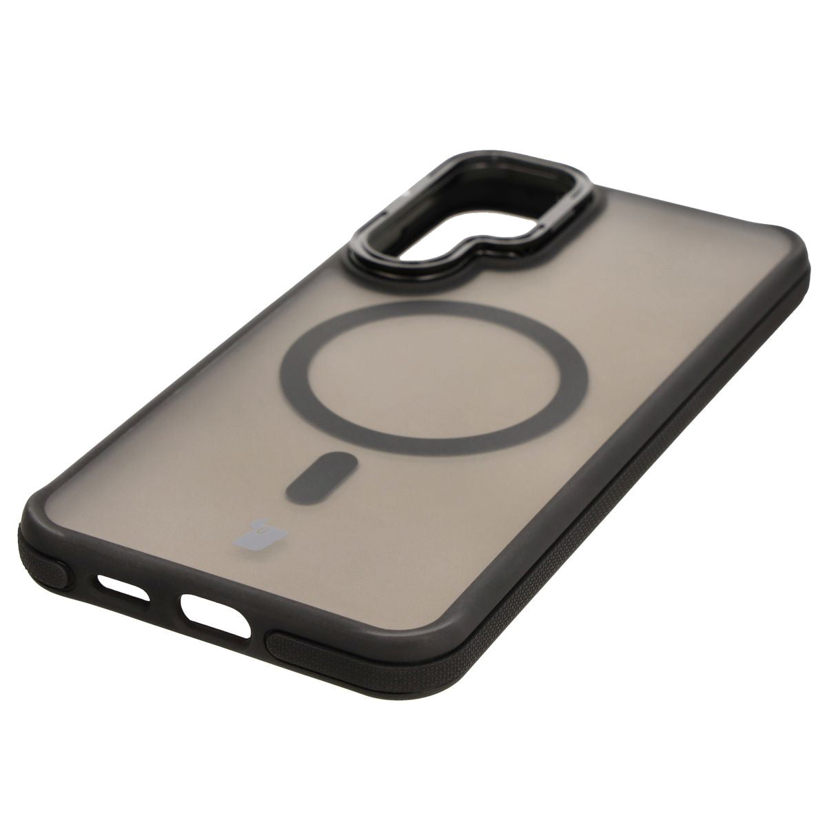 Handyhülle mit Ständer und Magnetring für Galaxy S25 Plus/S24 Plus, Bizon Case Eclipse, Getönte mit schwarzem Rahmen