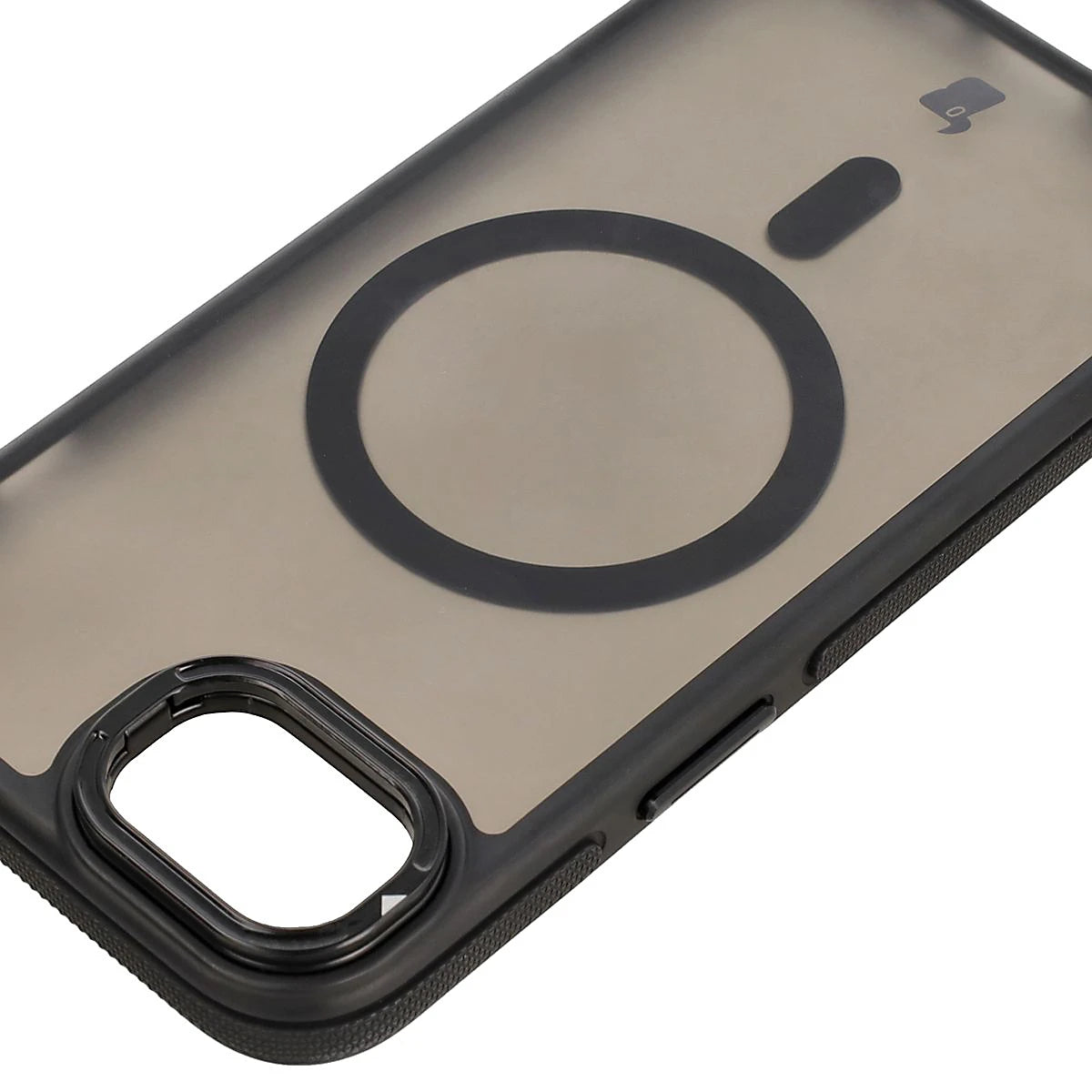Handyhülle mit Ständer und Magnetring für iPhone 17e / 16e, Bizon Case Eclipse, Getönte mit schwarzem Rahmen