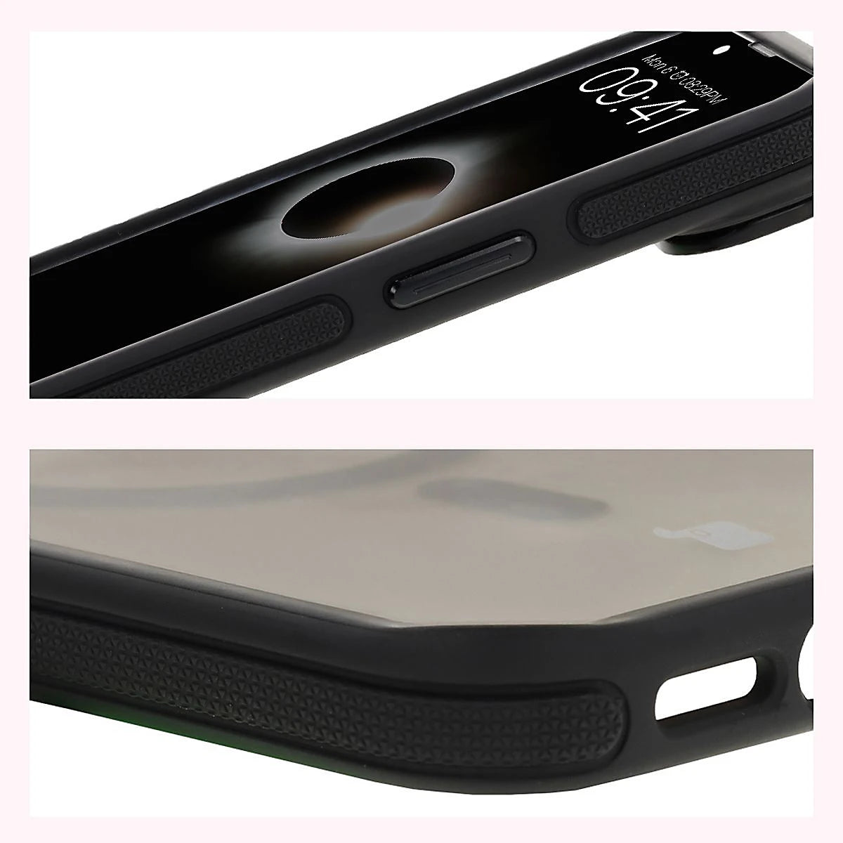 Handyhülle mit Ständer und Magnetring für iPhone 17e / 16e, Bizon Case Eclipse, Getönte mit schwarzem Rahmen