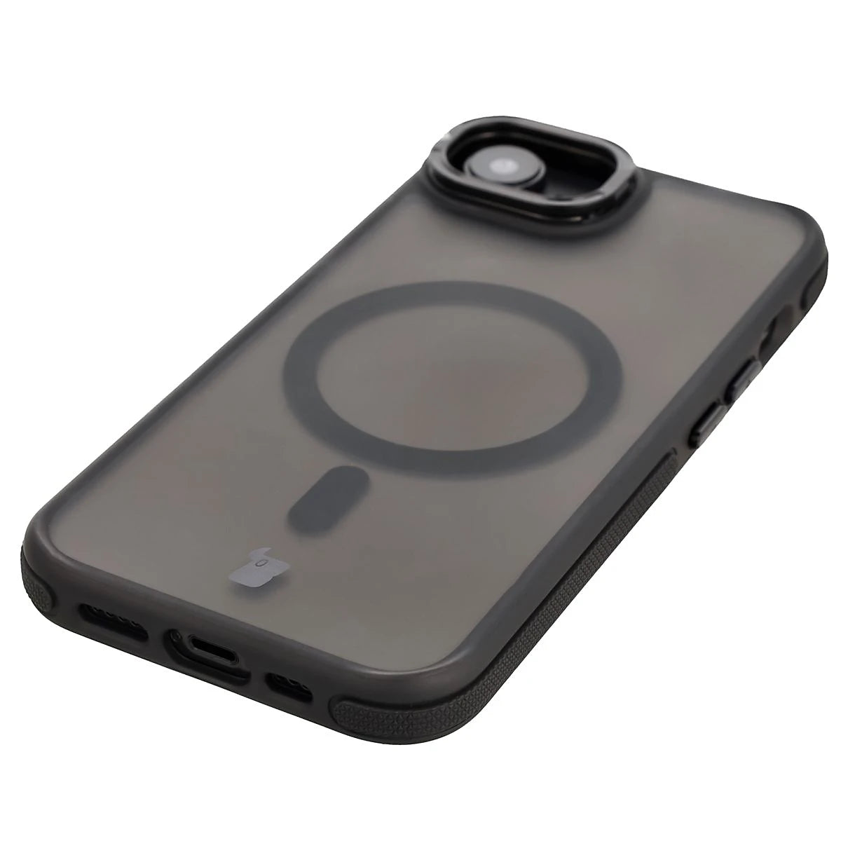 Handyhülle mit Ständer und Magnetring für iPhone 17e / 16e, Bizon Case Eclipse, Getönte mit schwarzem Rahmen