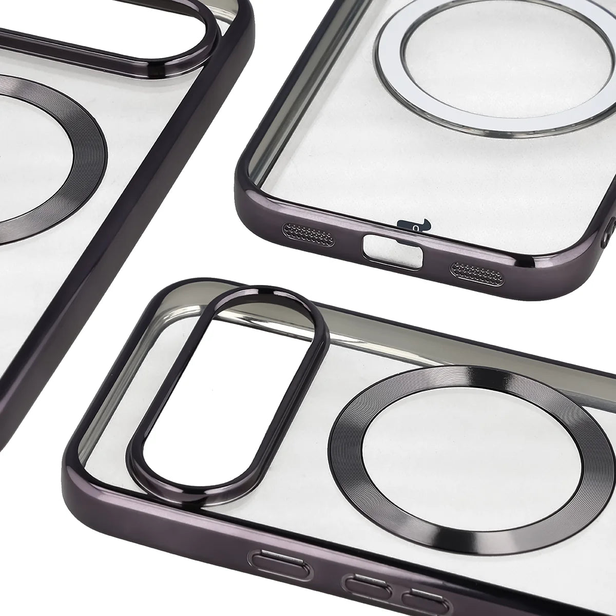 Handyhülle mit Magnetring für Google Pixel 10 / 10 Pro, Bizon Case EduardO, Transparent-Schwarz
