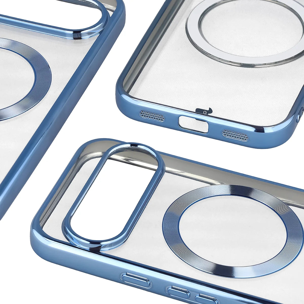 Handyhülle mit Magnetring für Google Pixel 10 / 10 Pro, Bizon Case EduardO, Transparent-Blau