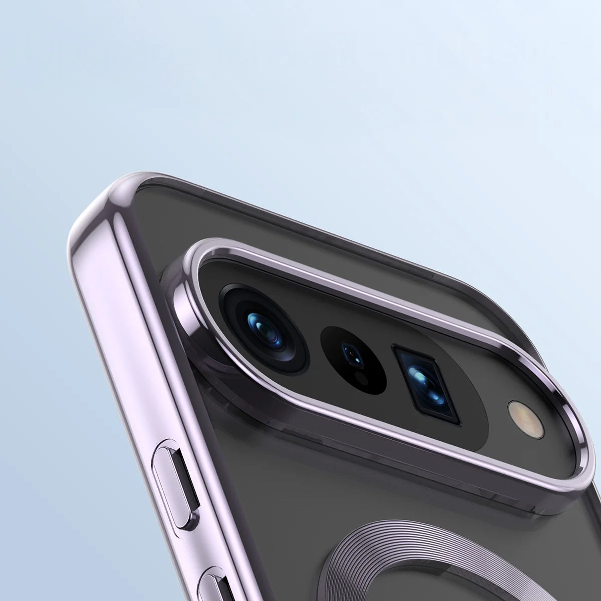 Handyhülle mit Magnetring für Google Pixel 10 / 10 Pro, Bizon Case EduardO, Transparent-Violet