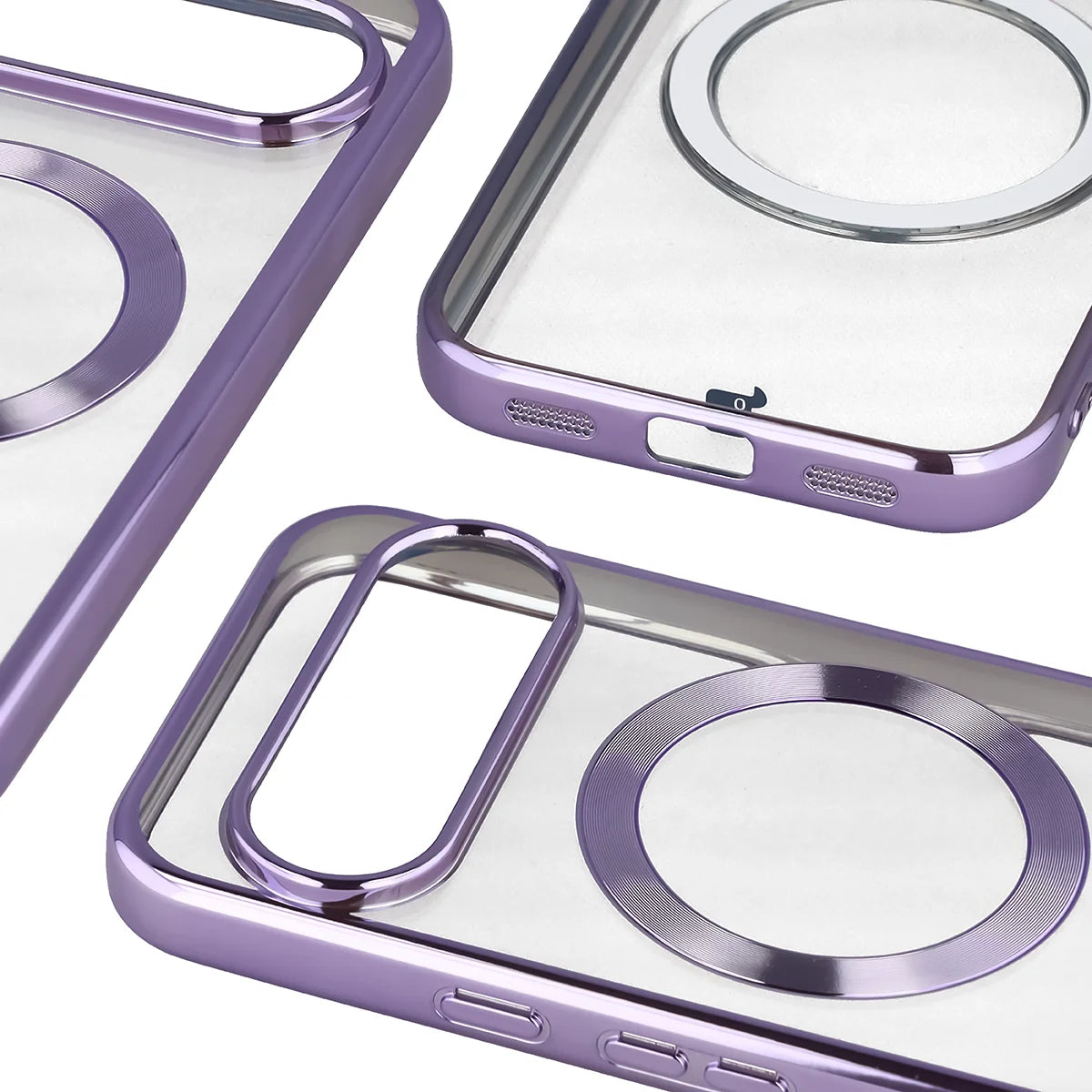 Handyhülle mit Magnetring für Google Pixel 10 / 10 Pro, Bizon Case EduardO, Transparent-Violet