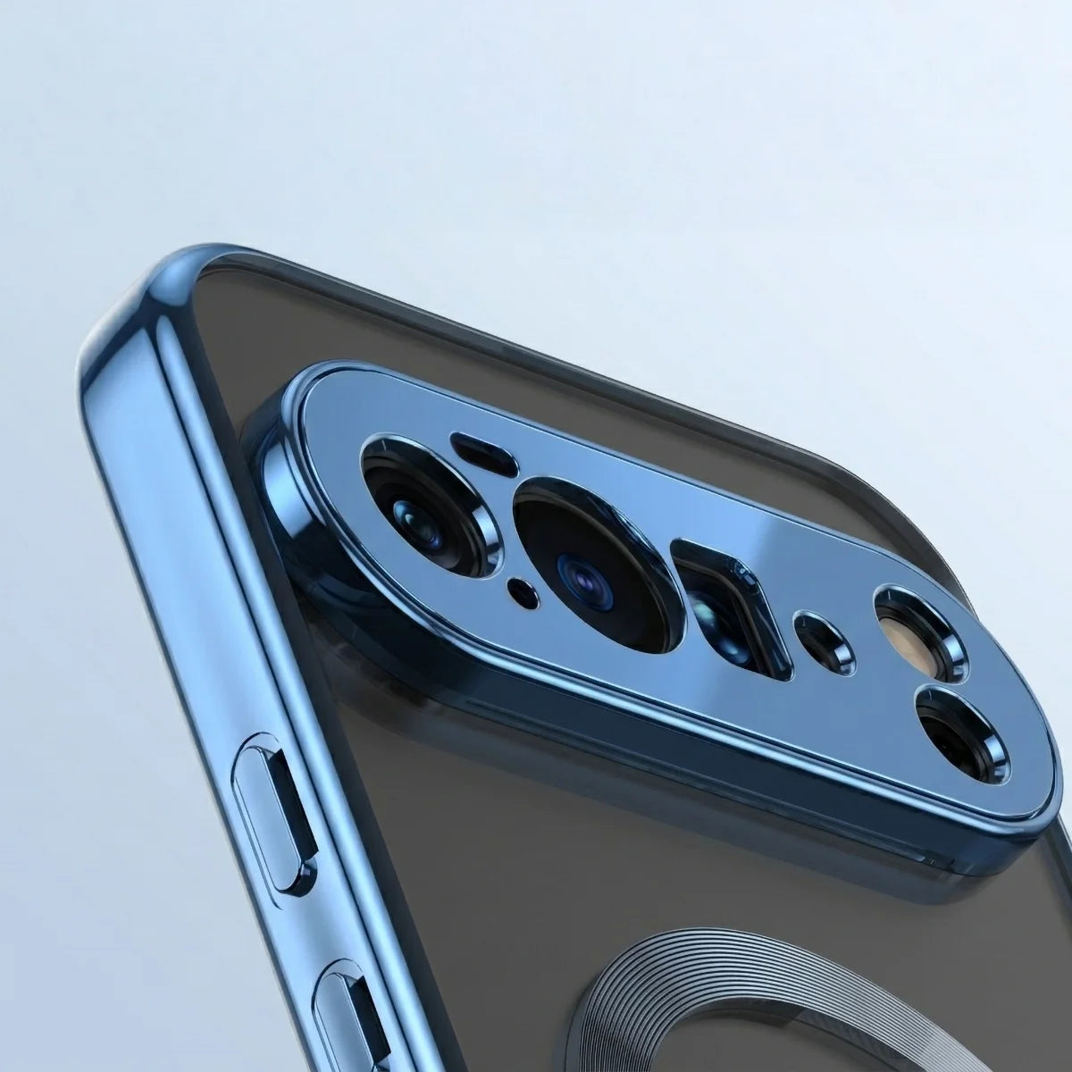 Handyhülle mit Magnetring für Google Pixel 10 Pro XL, Bizon Case EduardO, Transparent-Blau