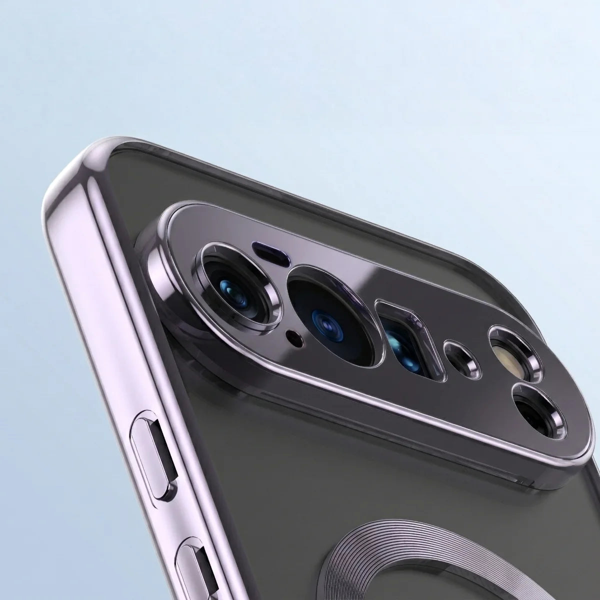 Handyhülle mit Magnetring für Google Pixel 10 Pro XL, Bizon Case EduardO, Transparent-Violet