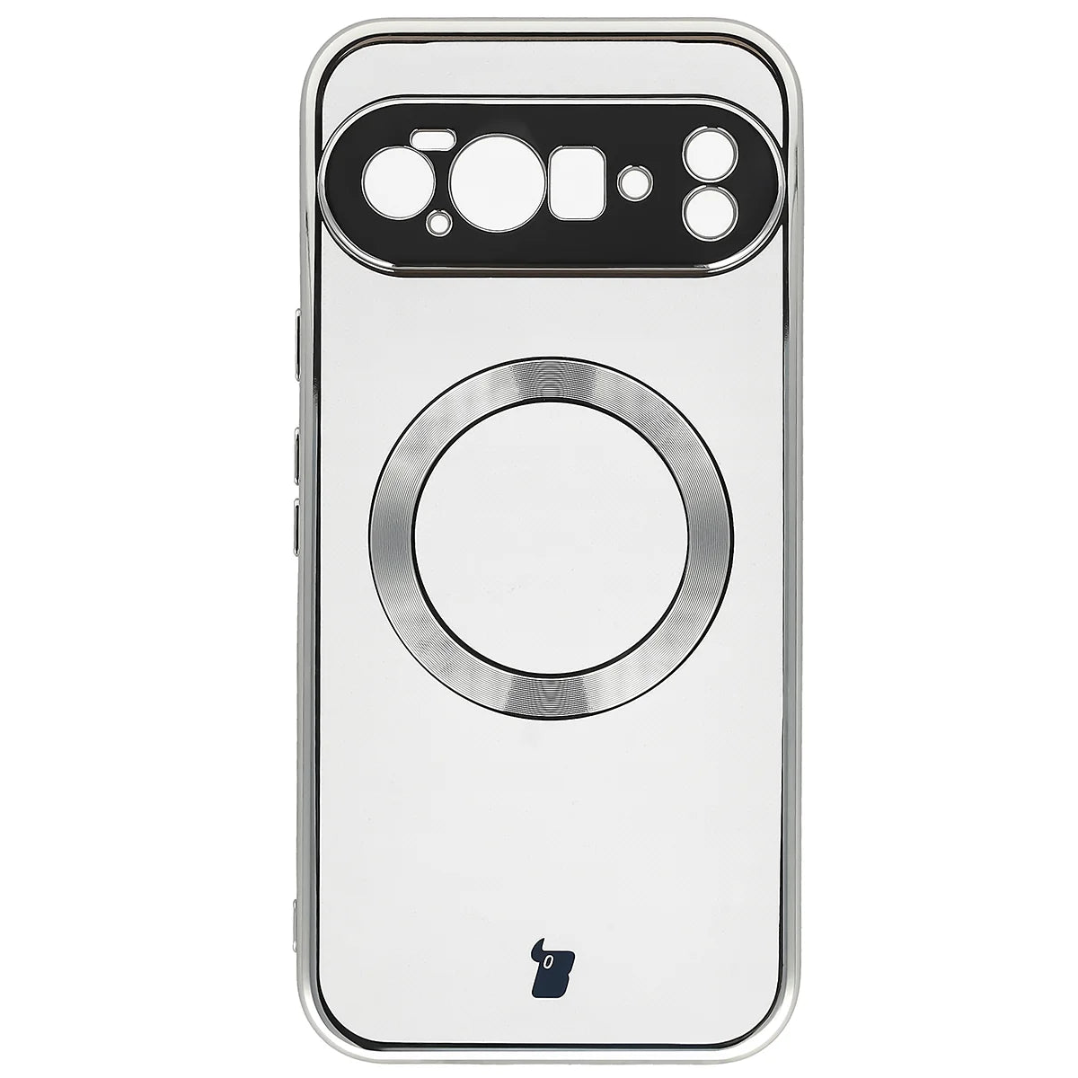 Handyhülle mit Magnetring für Google Pixel 10 Pro XL, Bizon Case EduardO, Transparent-Silbern