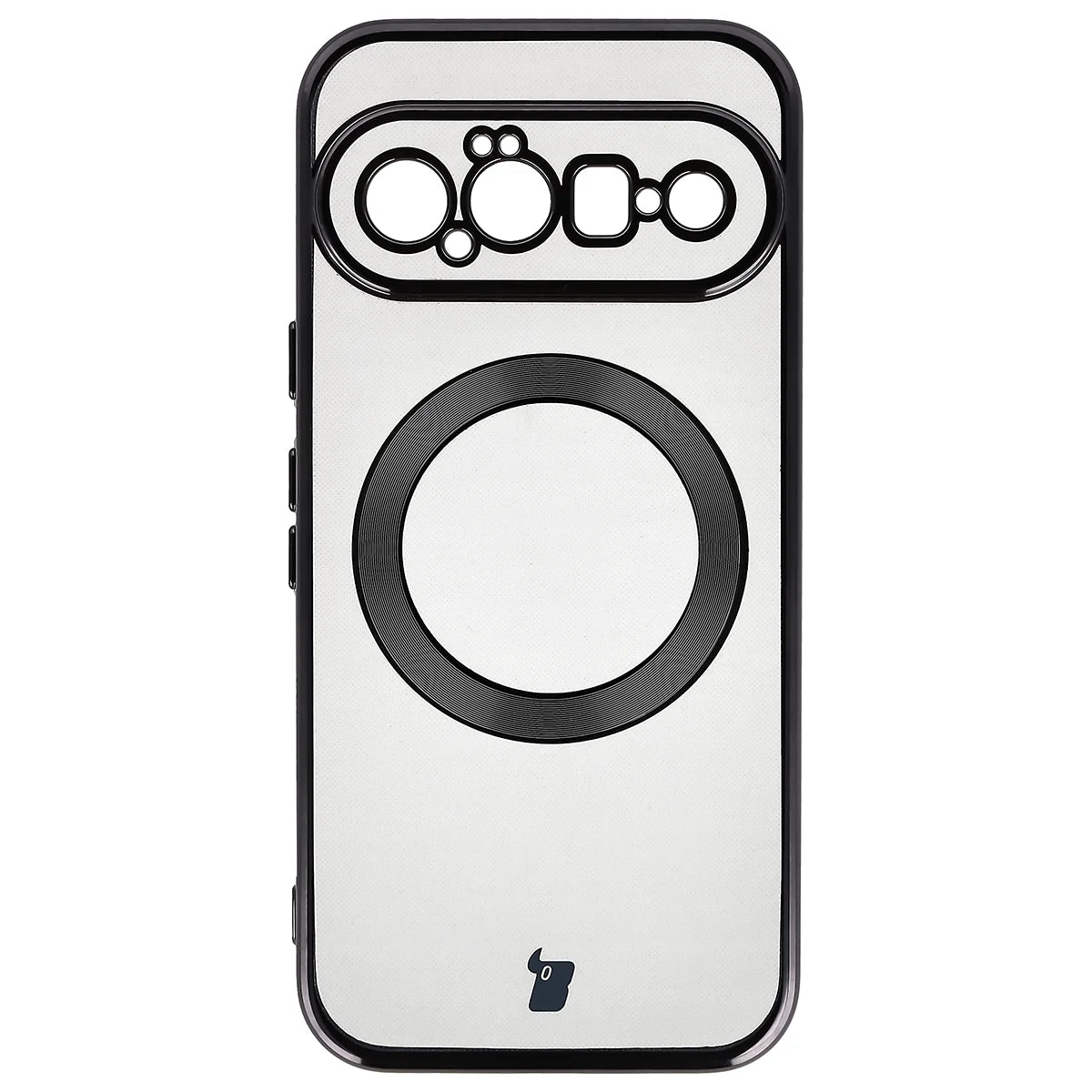 Handyhülle mit Magnetring für Google Pixel 11, Bizon Case EduardO, Transparent-Schwarz
