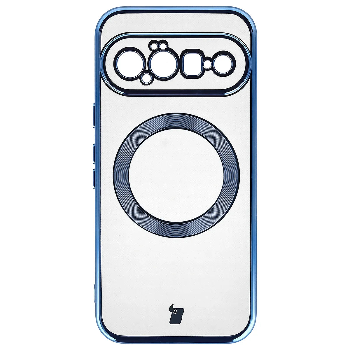 Handyhülle mit Magnetring für Google Pixel 11, Bizon Case EduardO, Transparent-Blau
