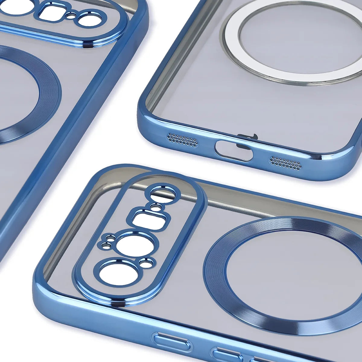 Handyhülle mit Magnetring für Google Pixel 11, Bizon Case EduardO, Transparent-Blau
