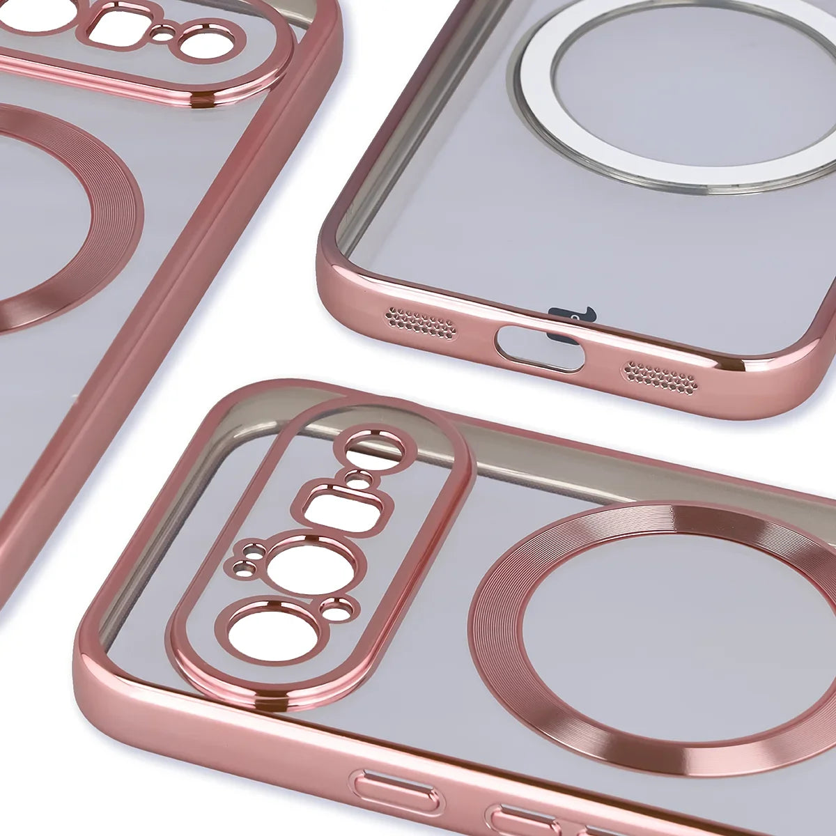 Handyhülle mit Magnetring für Google Pixel 11, Bizon Case EduardO, Transparent-Rosa