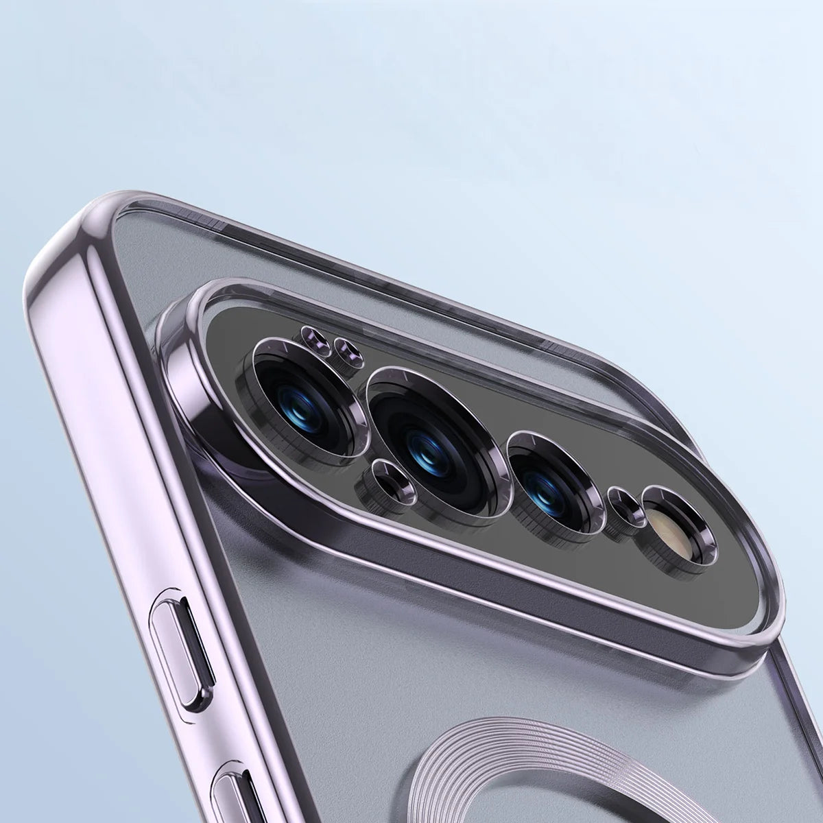Handyhülle mit Magnetring für Google Pixel 11, Bizon Case EduardO, Transparent-Violet