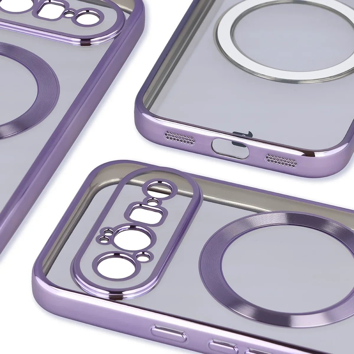 Handyhülle mit Magnetring für Google Pixel 11, Bizon Case EduardO, Transparent-Violet