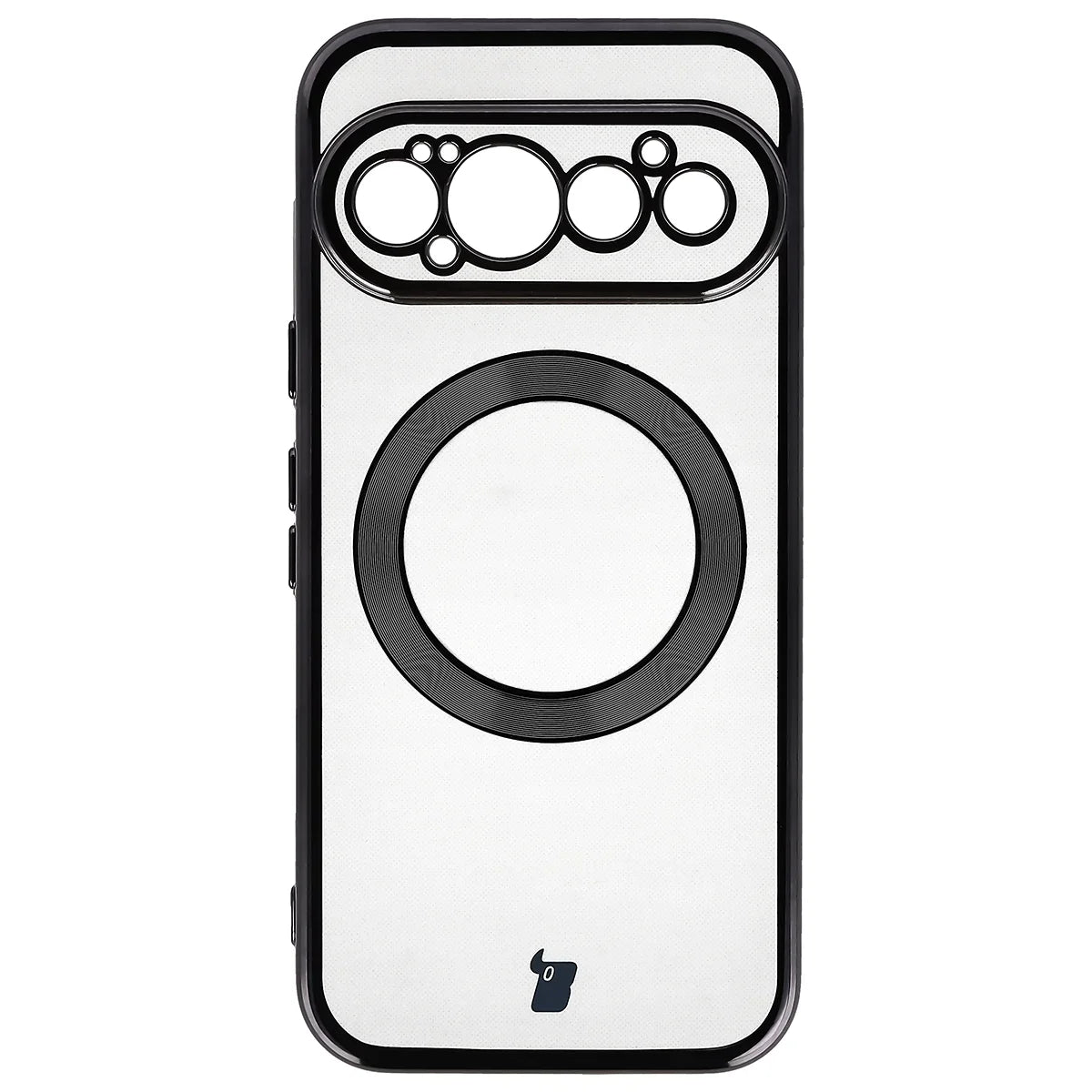 Handyhülle mit Magnetring für Google Pixel 11 Pro, Bizon Case EduardO, Transparent-Schwarz