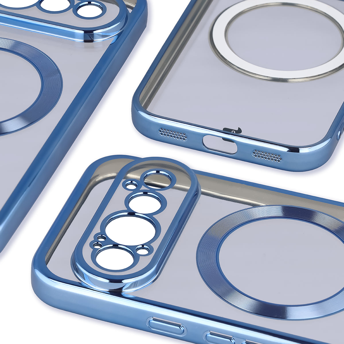Handyhülle mit Magnetring für Google Pixel 11 Pro, Bizon Case EduardO, Transparent-Blau