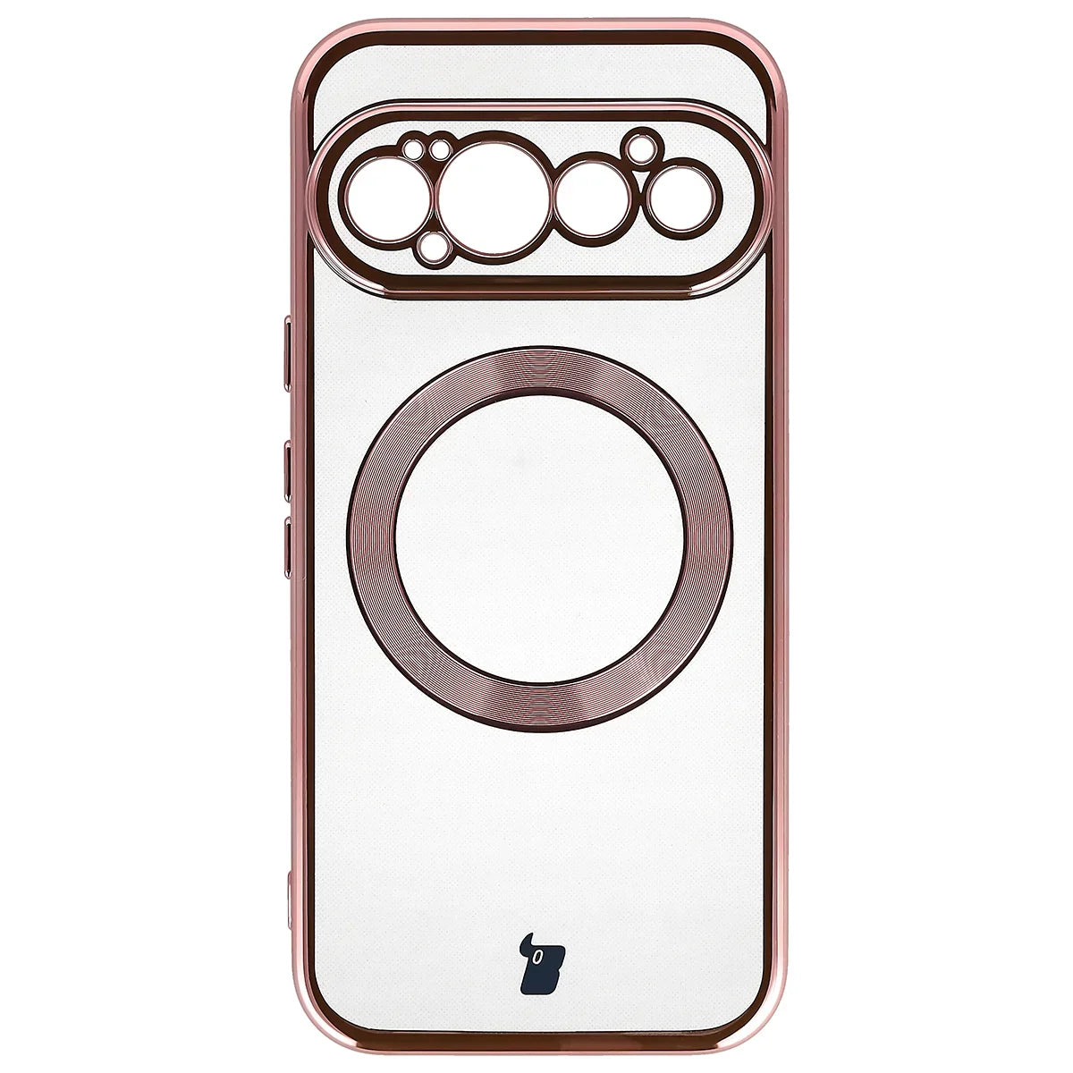 Handyhülle mit Magnetring für Google Pixel 11 Pro, Bizon Case EduardO, Transparent-Rosa