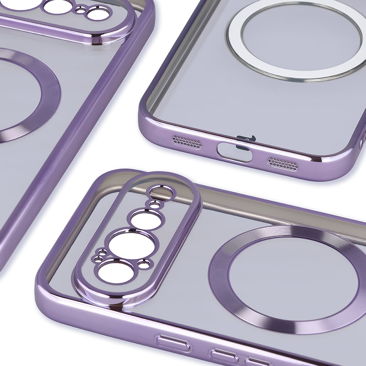 Handyhülle mit Magnetring für Google Pixel 11 Pro XL, Bizon Case EduardO, Transparent-Violet