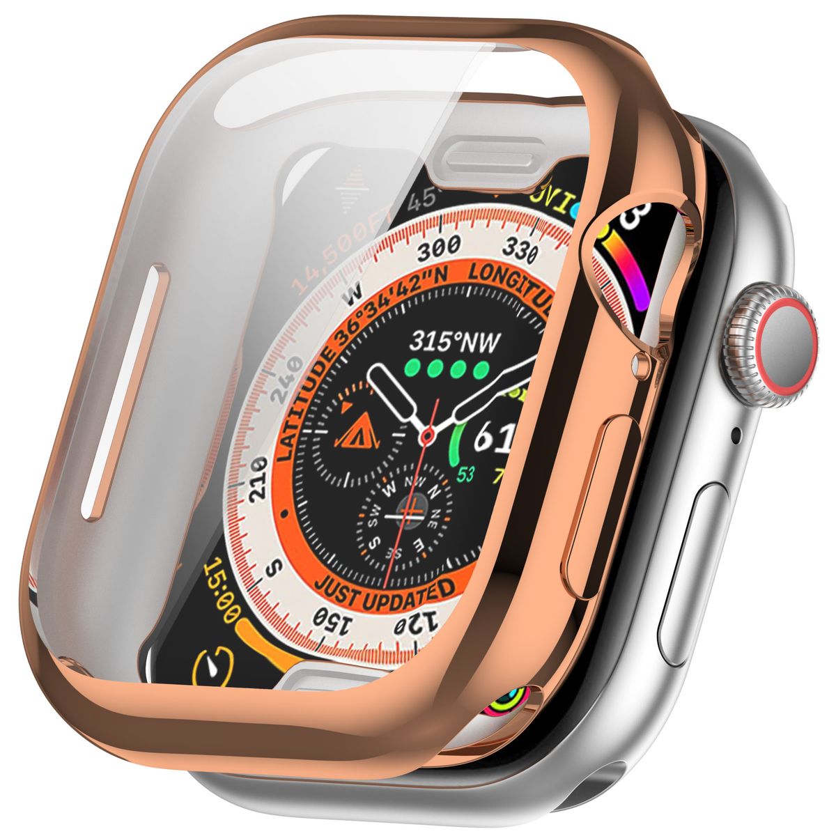 Schutzhülle für Apple Watch 11 / 10 (42mm), Bizon Case Watch Felipe, Rosegold