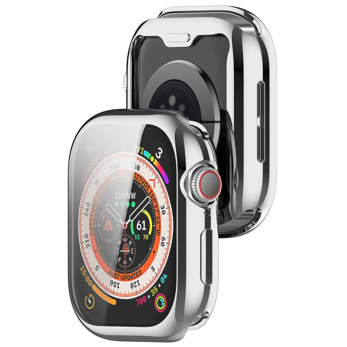 Schutzhülle für Apple Watch 11 / 10 (42mm), Bizon Case Watch Felipe, Silbern