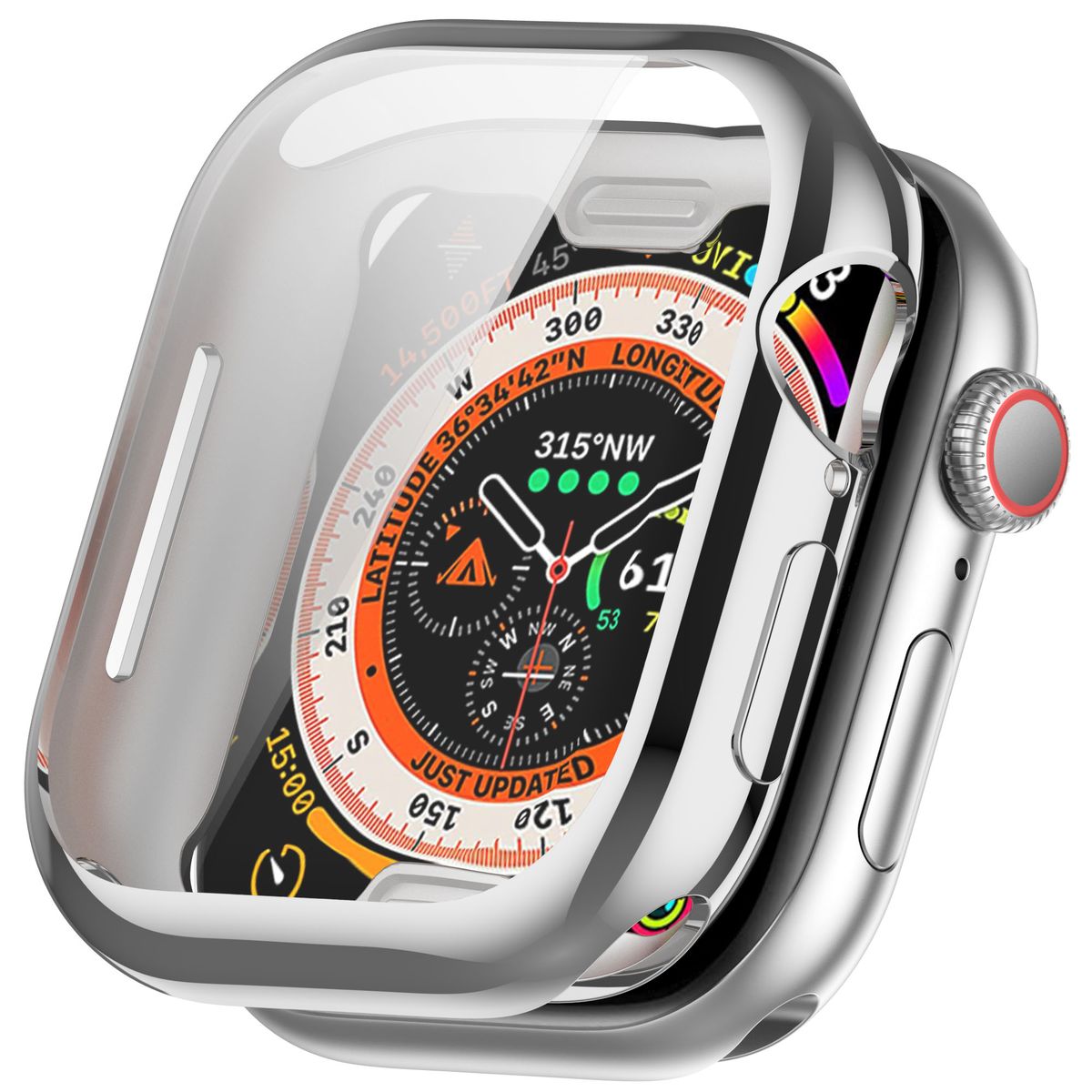 Schutzhülle für Apple Watch 11 / 10 (42mm), Bizon Case Watch Felipe, Silbern