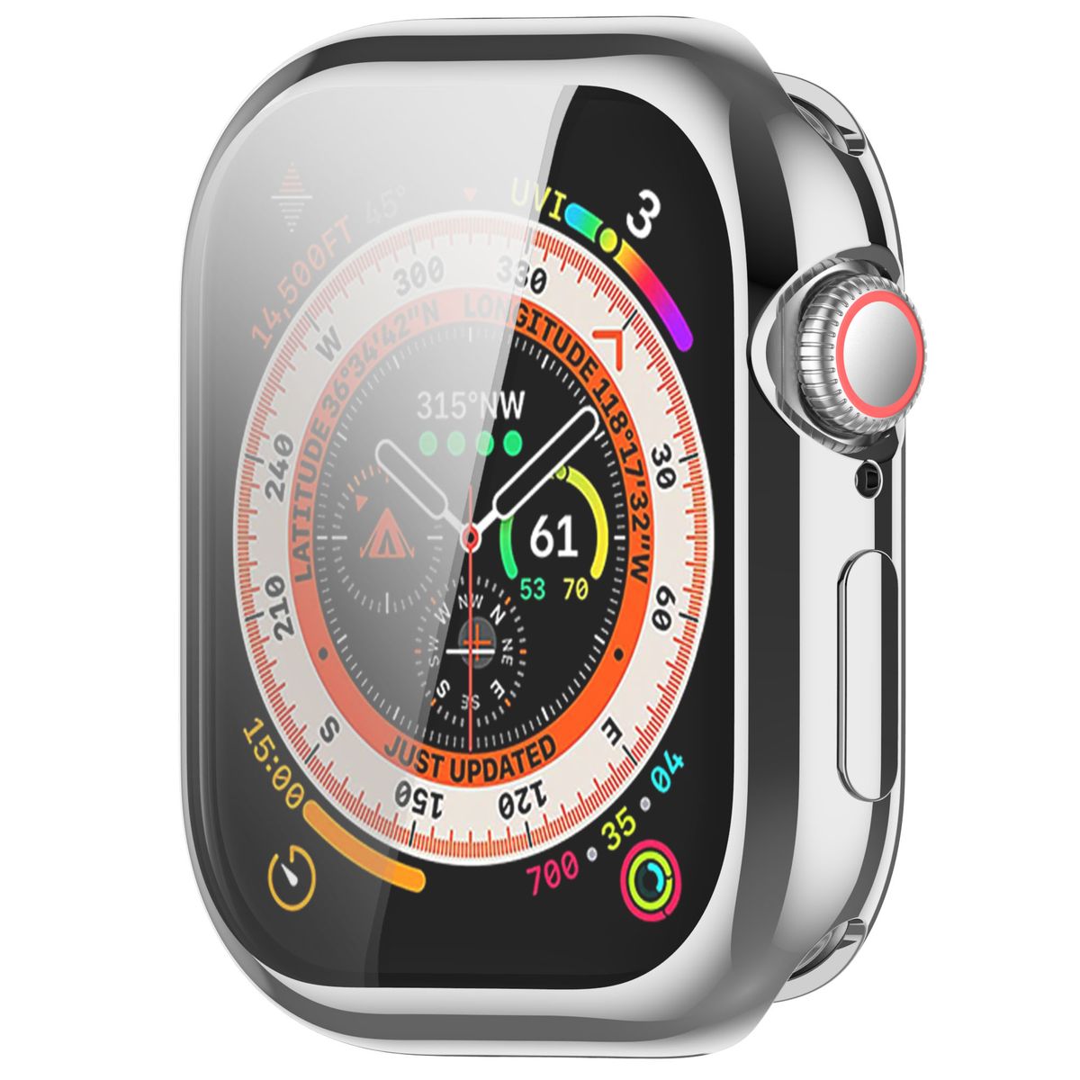Schutzhülle für Apple Watch 11 / 10 (42mm), Bizon Case Watch Felipe, Silbern