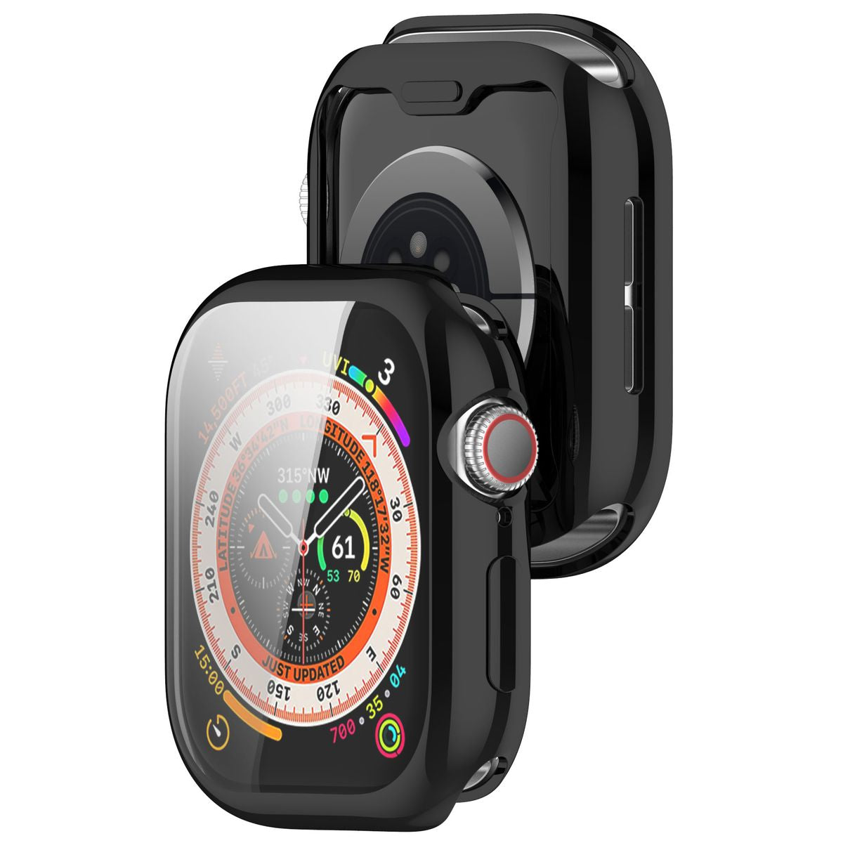 Schutzhülle für Apple Watch 11 / 10 (46mm), Bizon Case Watch Felipe, Schwarz