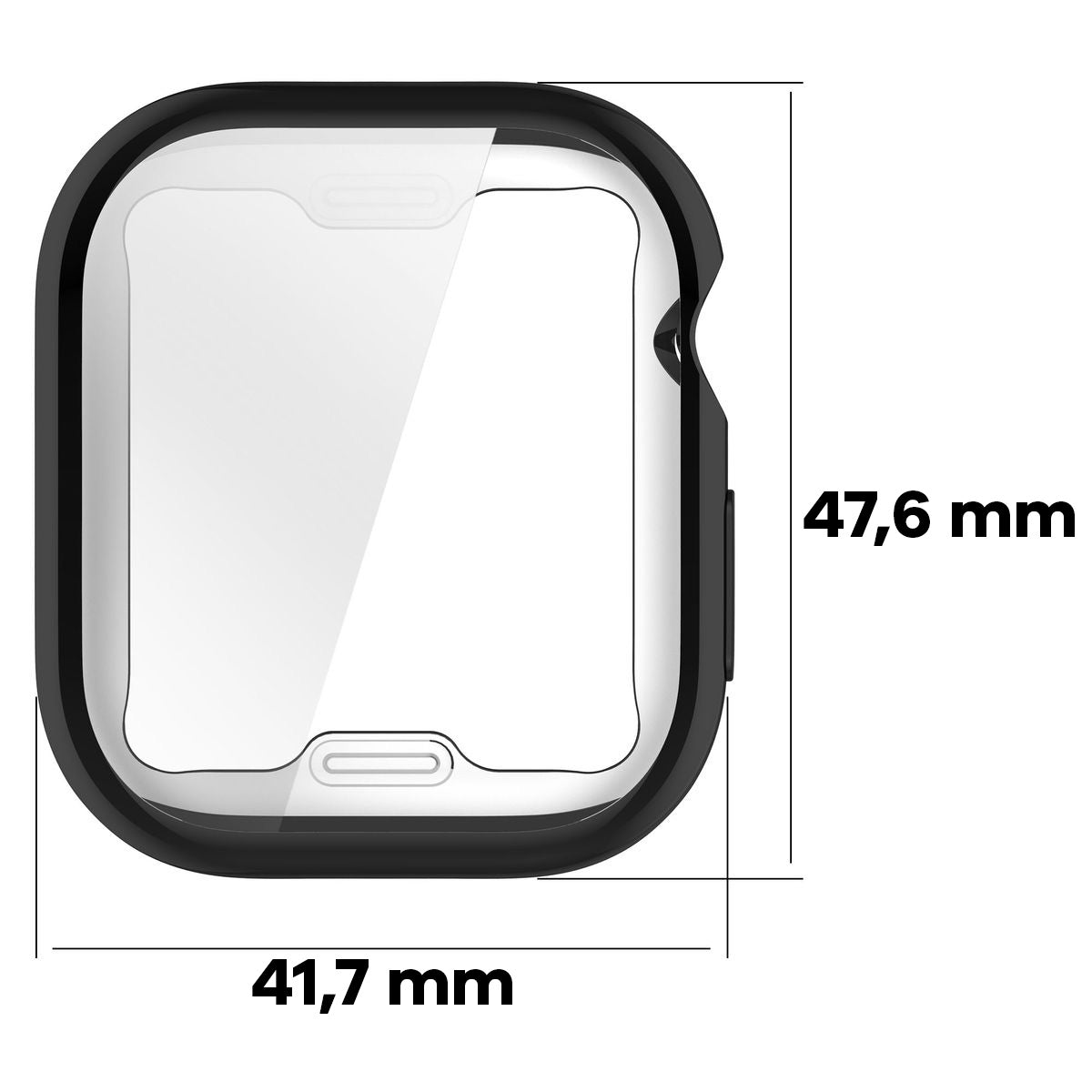 Schutzhülle für Apple Watch 11 / 10 (46mm), Bizon Case Watch Felipe, Schwarz
