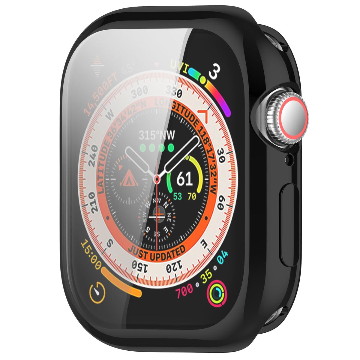 Schutzhülle für Apple Watch 11 / 10 (46mm), Bizon Case Watch Felipe, Schwarz
