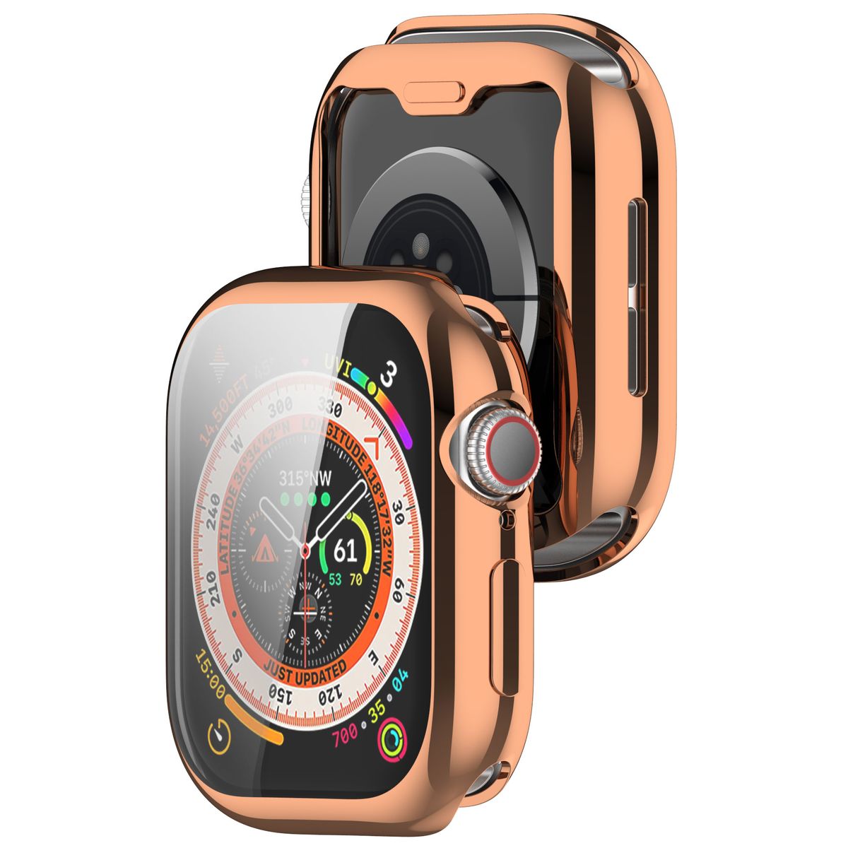 Schutzhülle für Apple Watch 11 / 10 (46mm), Bizon Case Watch Felipe, Rosegold