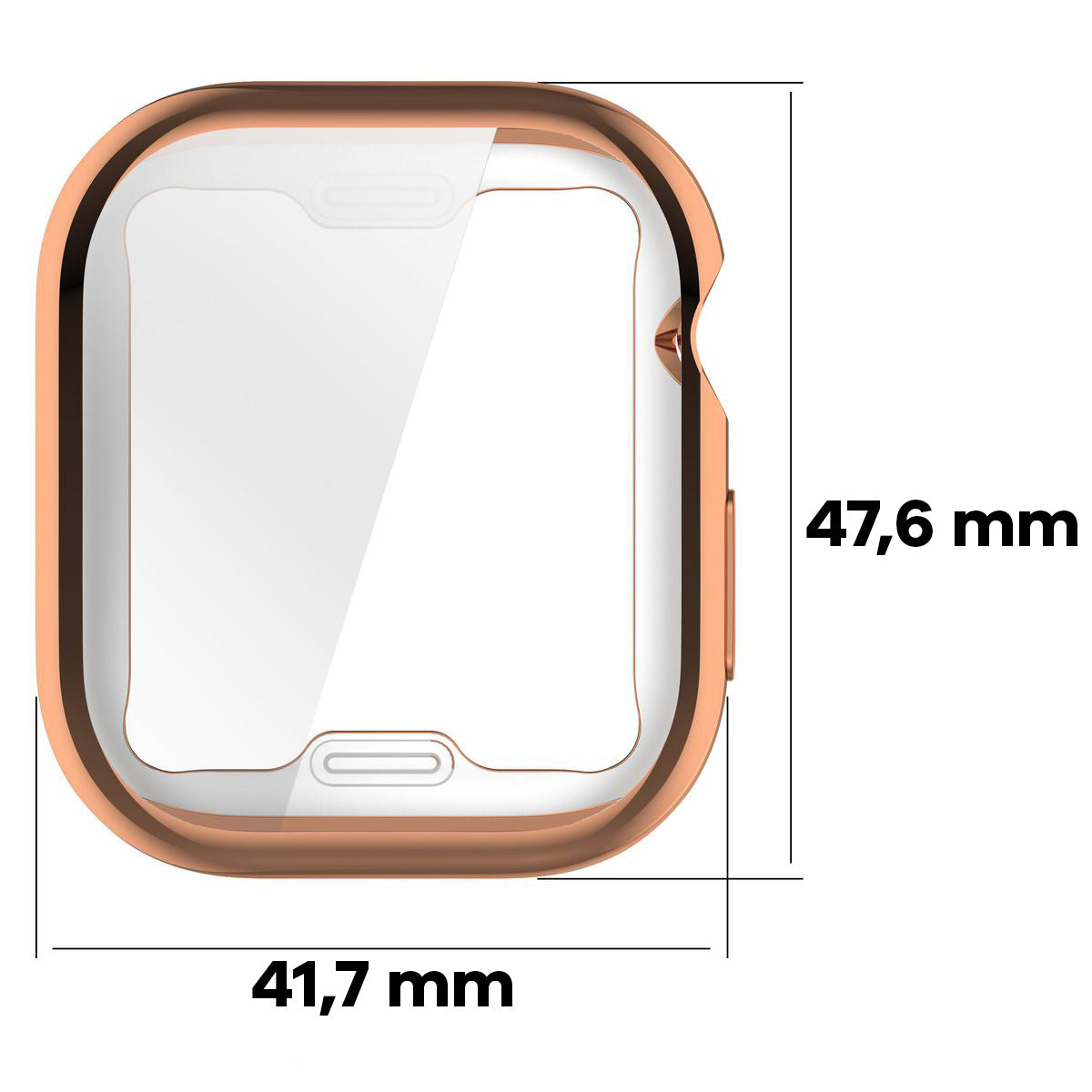 Schutzhülle für Apple Watch 11 / 10 (46mm), Bizon Case Watch Felipe, Rosegold