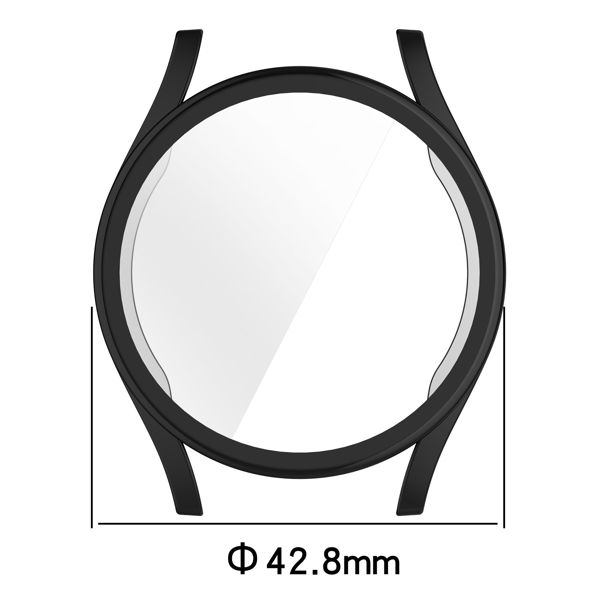 Schutzhülle für Galaxy Watch 7 40 mm, Bizon Case Watch Felipe, Schwarz