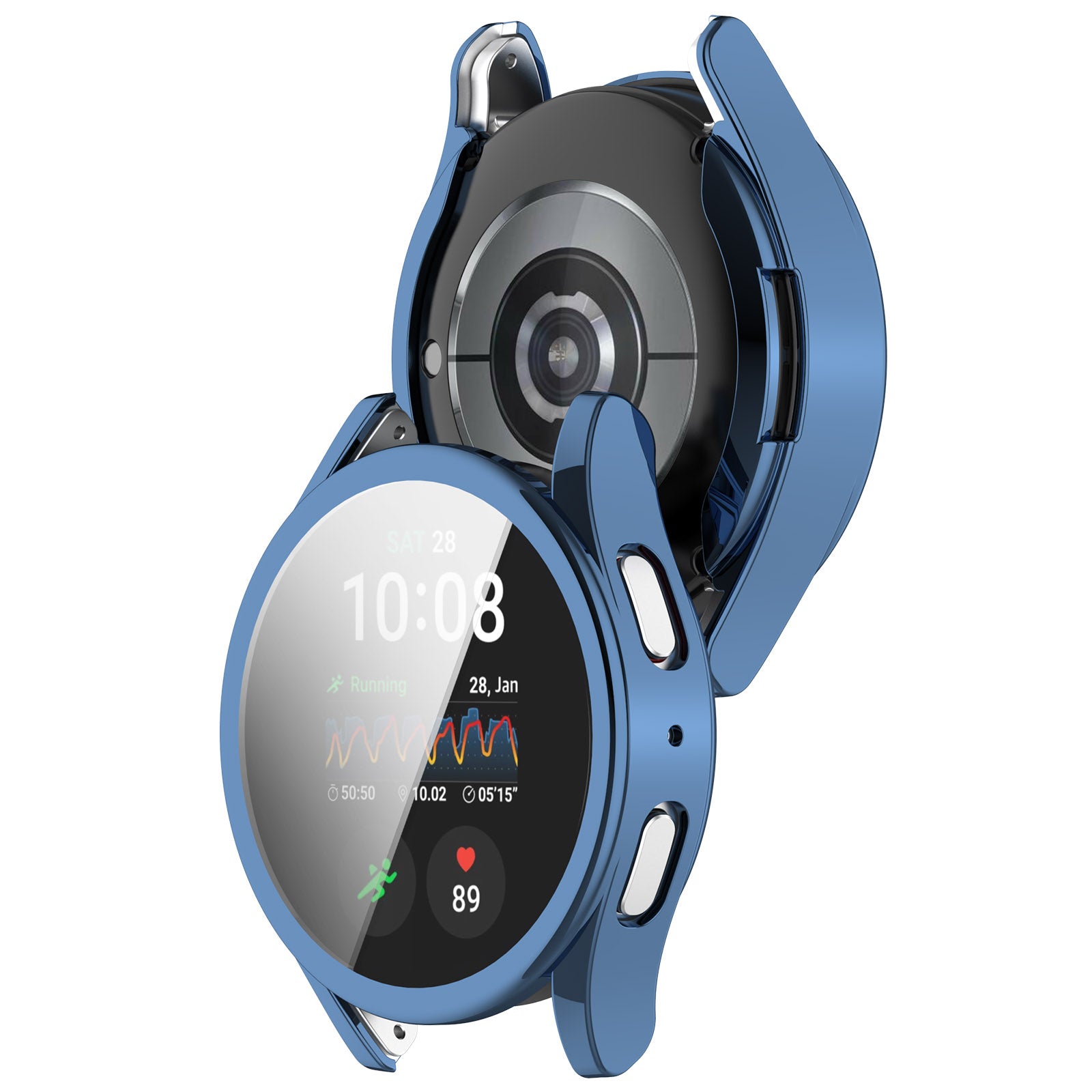 Schutzhülle für Galaxy Watch 7 40 mm, Bizon Case Watch Felipe, Blau