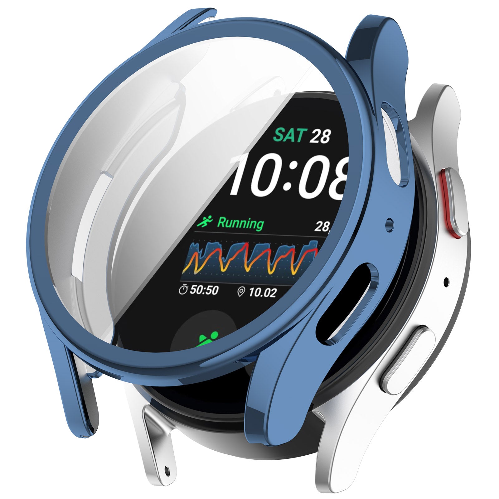 Schutzhülle für Galaxy Watch 7 40 mm, Bizon Case Watch Felipe, Blau