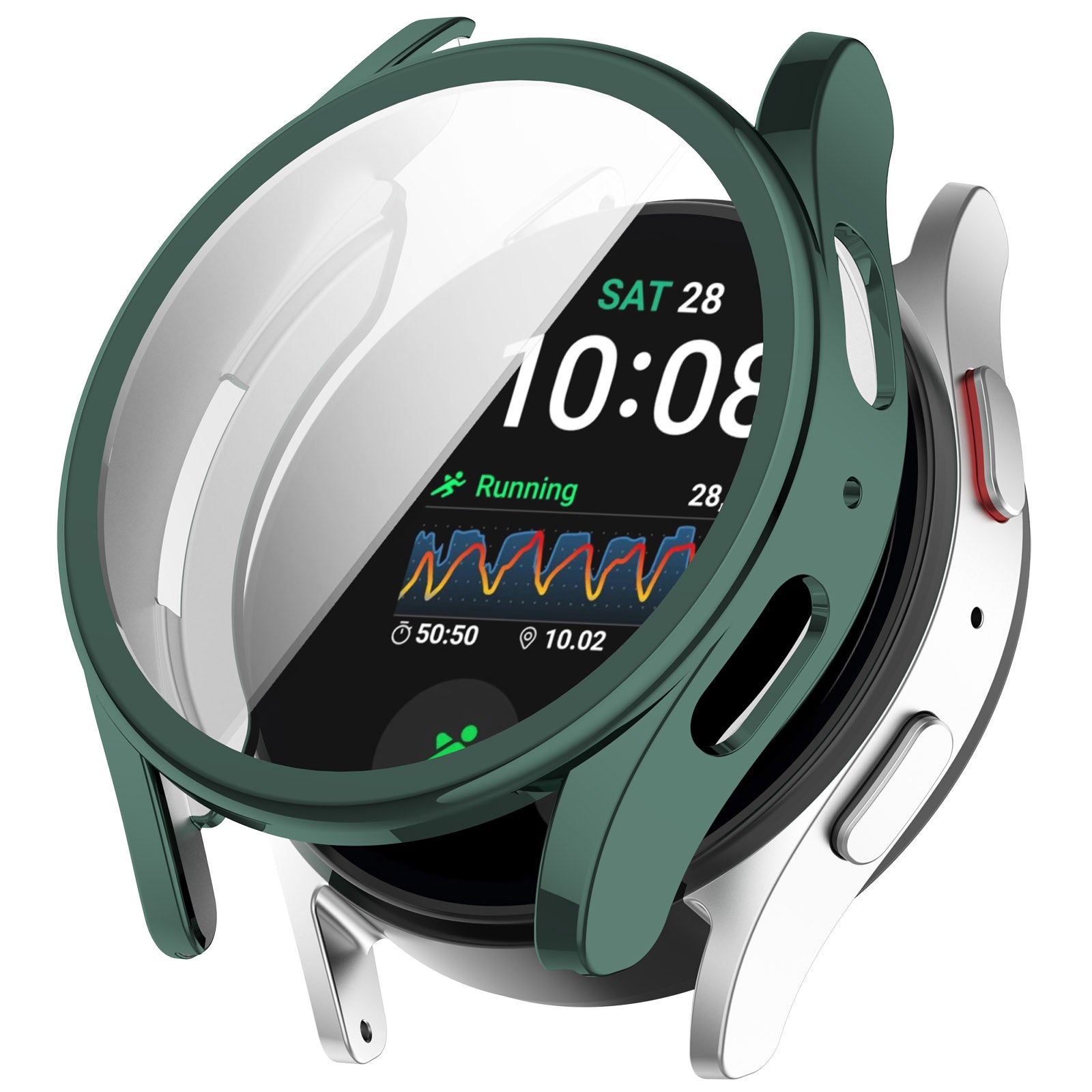 Schutzhülle für Galaxy Watch 7 40 mm, Bizon Case Watch Felipe, Grün