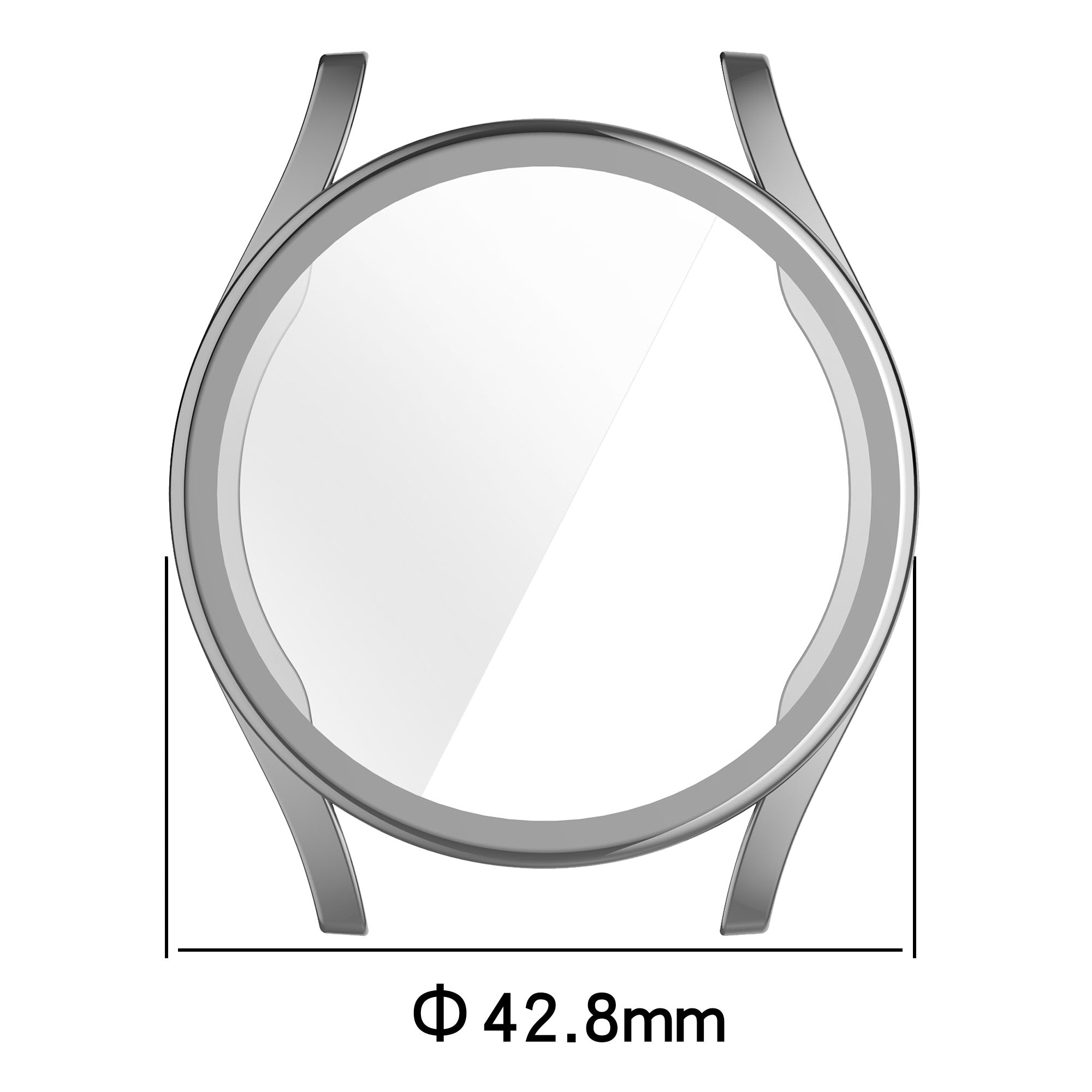 Schutzhülle für Galaxy Watch 7 40 mm, Bizon Case Watch Felipe, Silbern