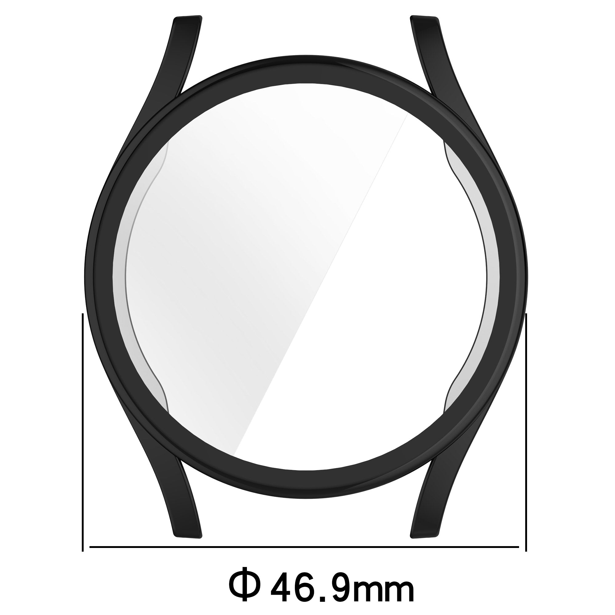 Schutzhülle für Galaxy Watch 7 44 mm, Bizon Case Watch Felipe, Schwarz