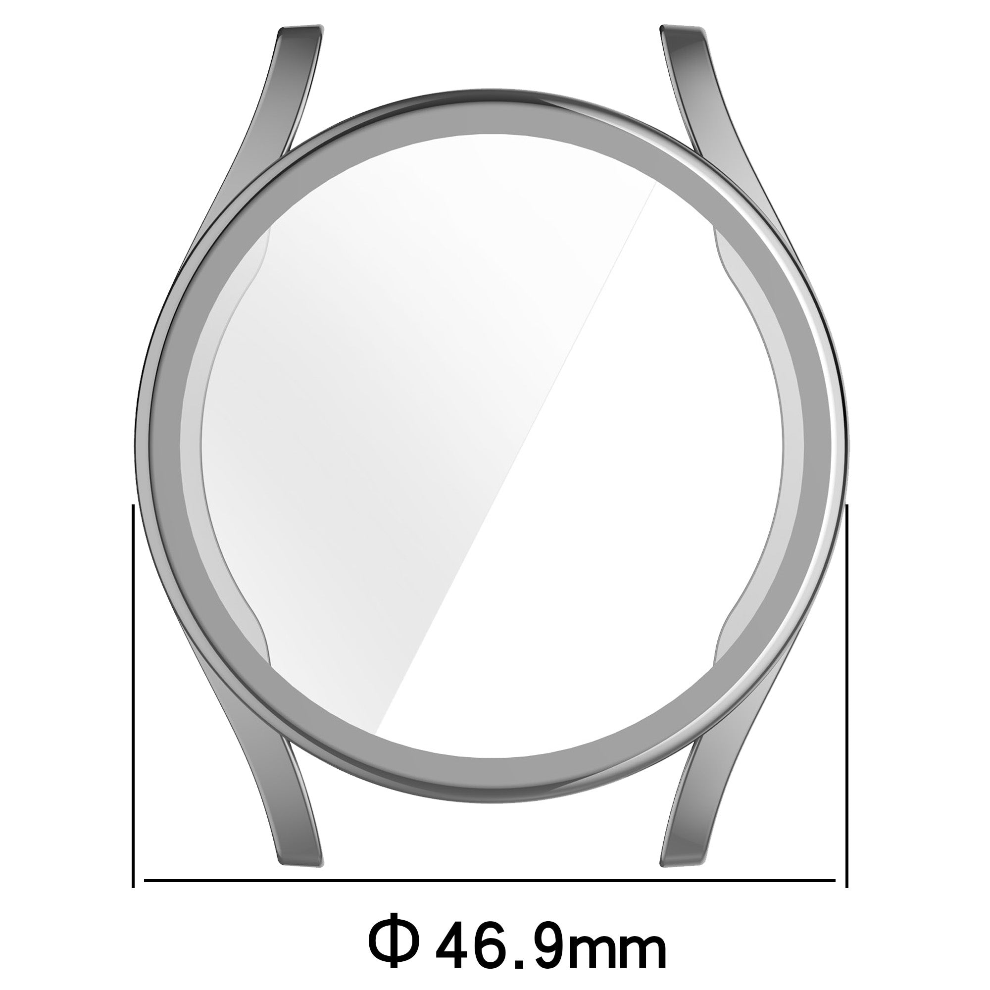 Schutzhülle für Galaxy Watch 7 44 mm, Bizon Case Watch Felipe, Silbern