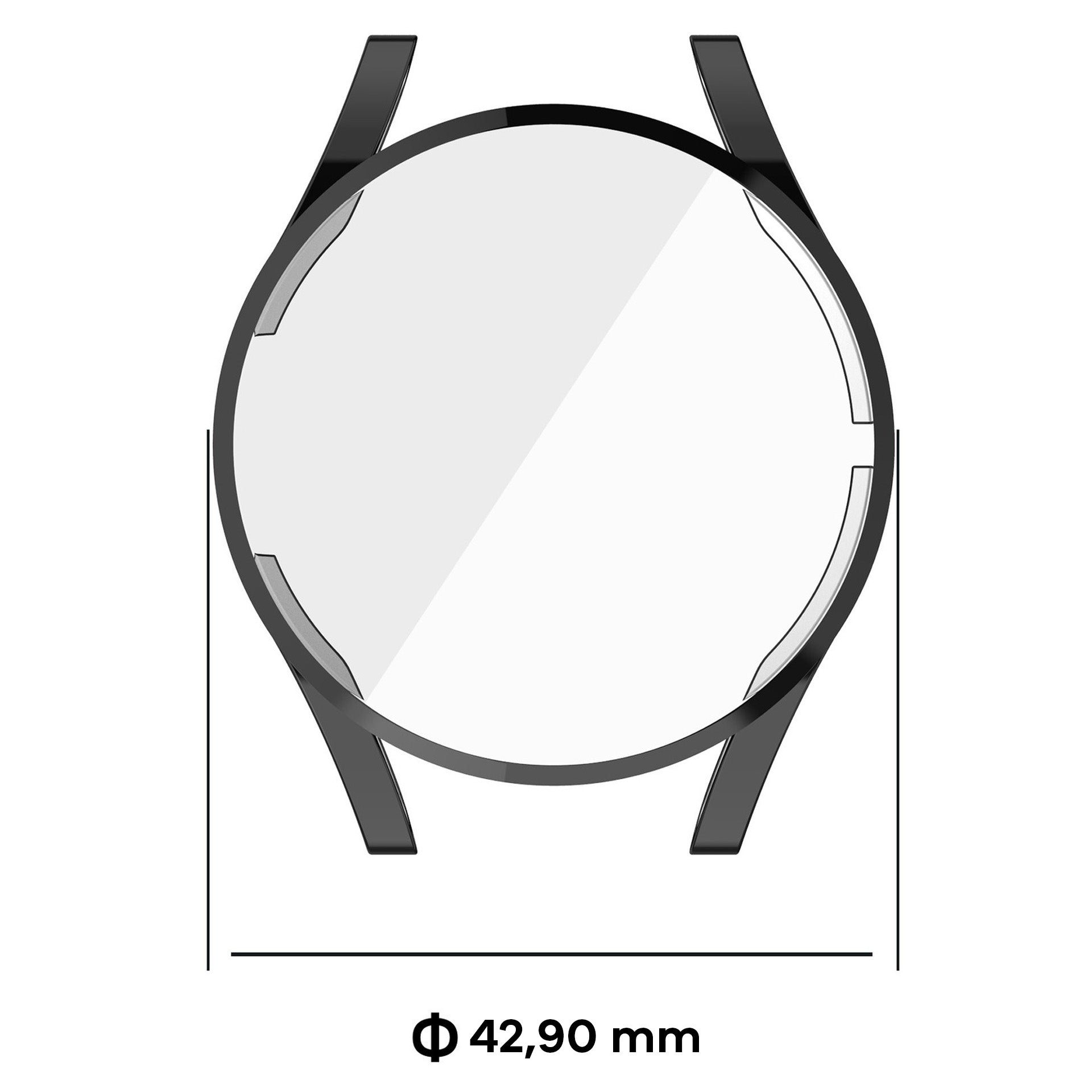 Schutzhülle für Galaxy Watch FE / Watch 4 40 mm, Bizon Case Watch Felipe, Schwarz