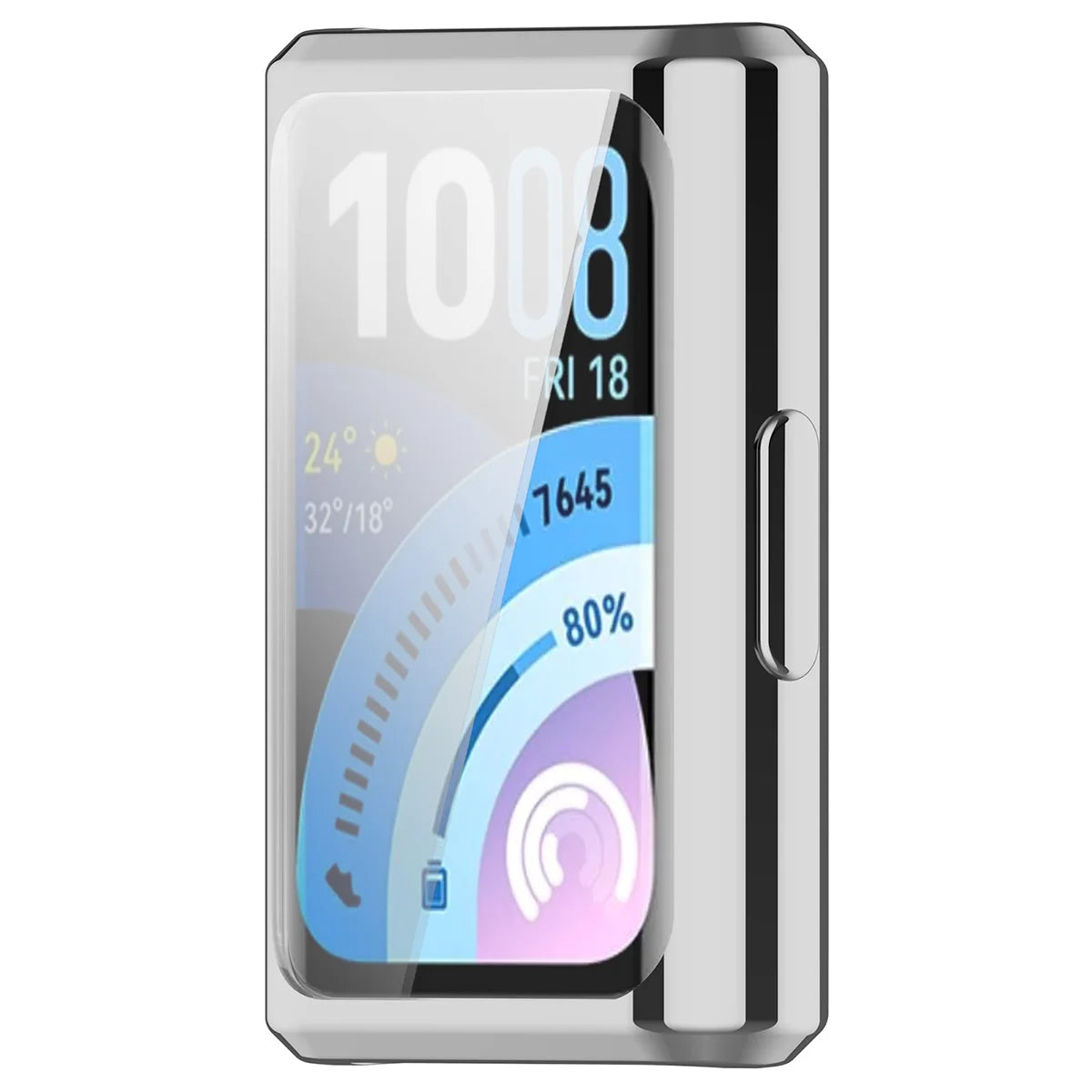 Schutzhülle für Huawei Band 11 Pro, Bizon Case Watch Felipe, Silbern