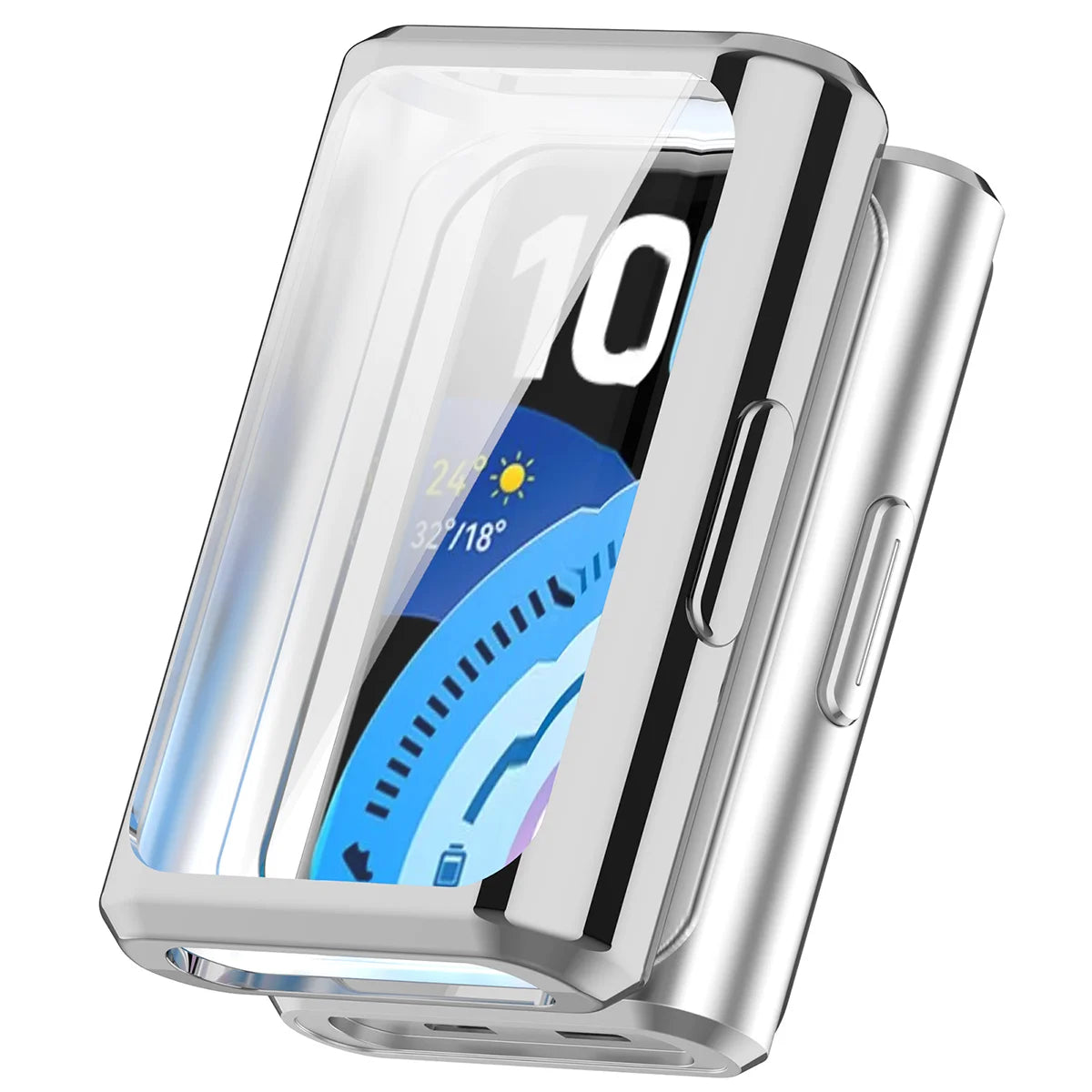 Schutzhülle für Huawei Band 11 Pro, Bizon Case Watch Felipe, Silbern