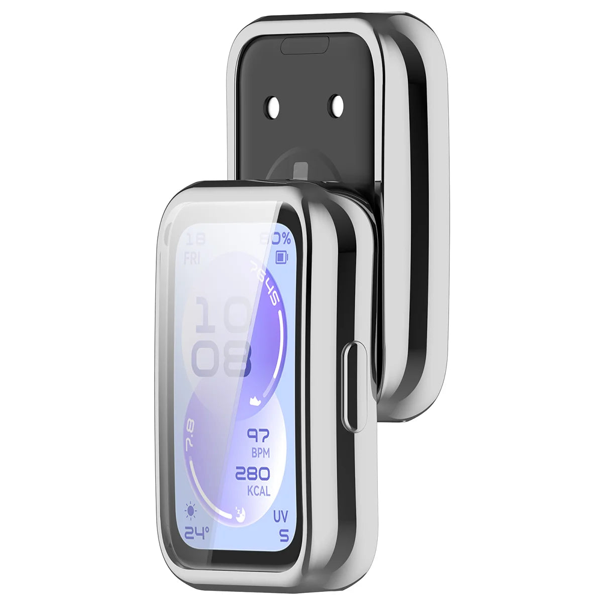 Schutzhülle für Huawei Band 11, Bizon Case Watch Felipe, Silbern
