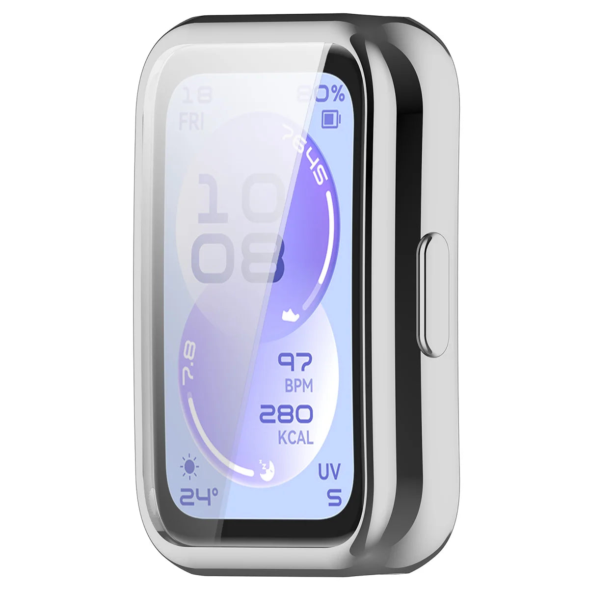 Schutzhülle für Huawei Band 11, Bizon Case Watch Felipe, Silbern