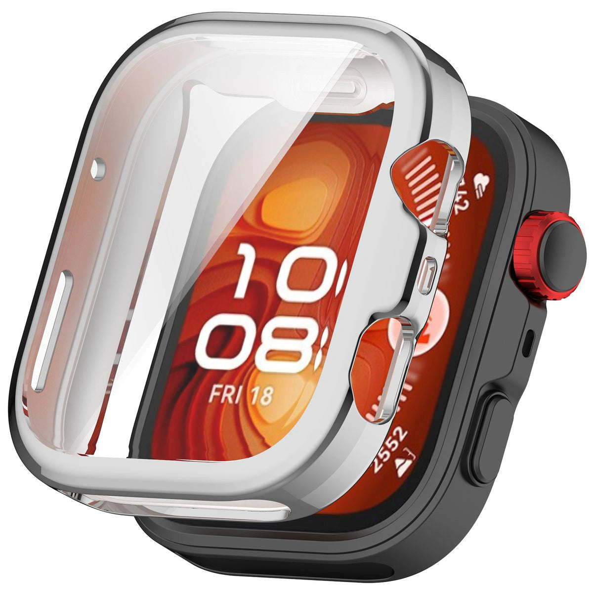 Schutzhülle für Huawei Watch Fit 4, Bizon Case Watch Felipe, Silbern