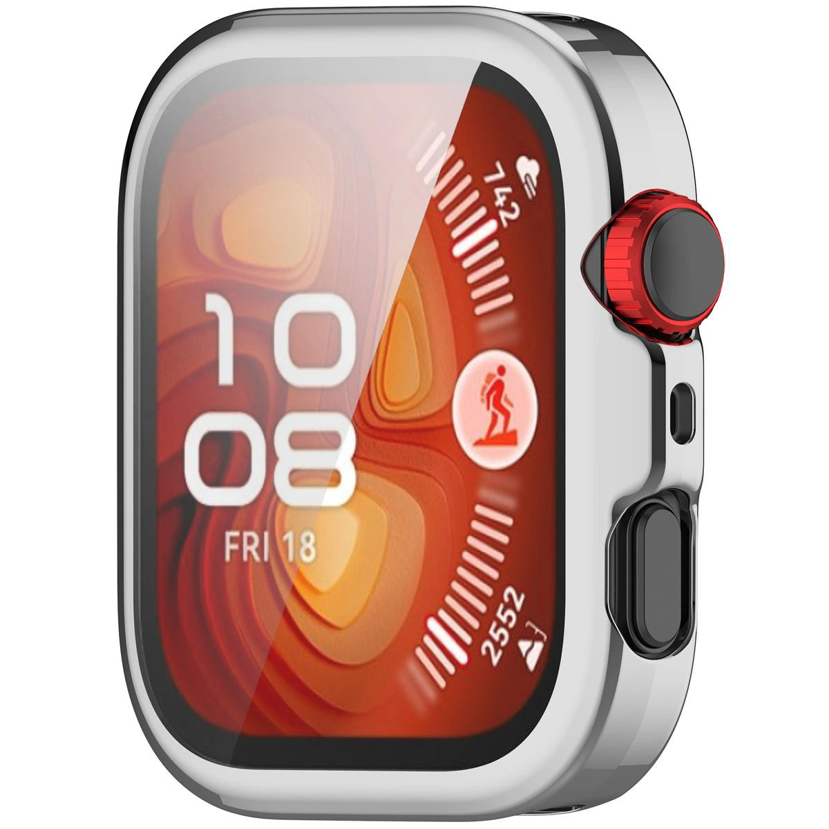 Schutzhülle für Huawei Watch Fit 4, Bizon Case Watch Felipe, Silbern