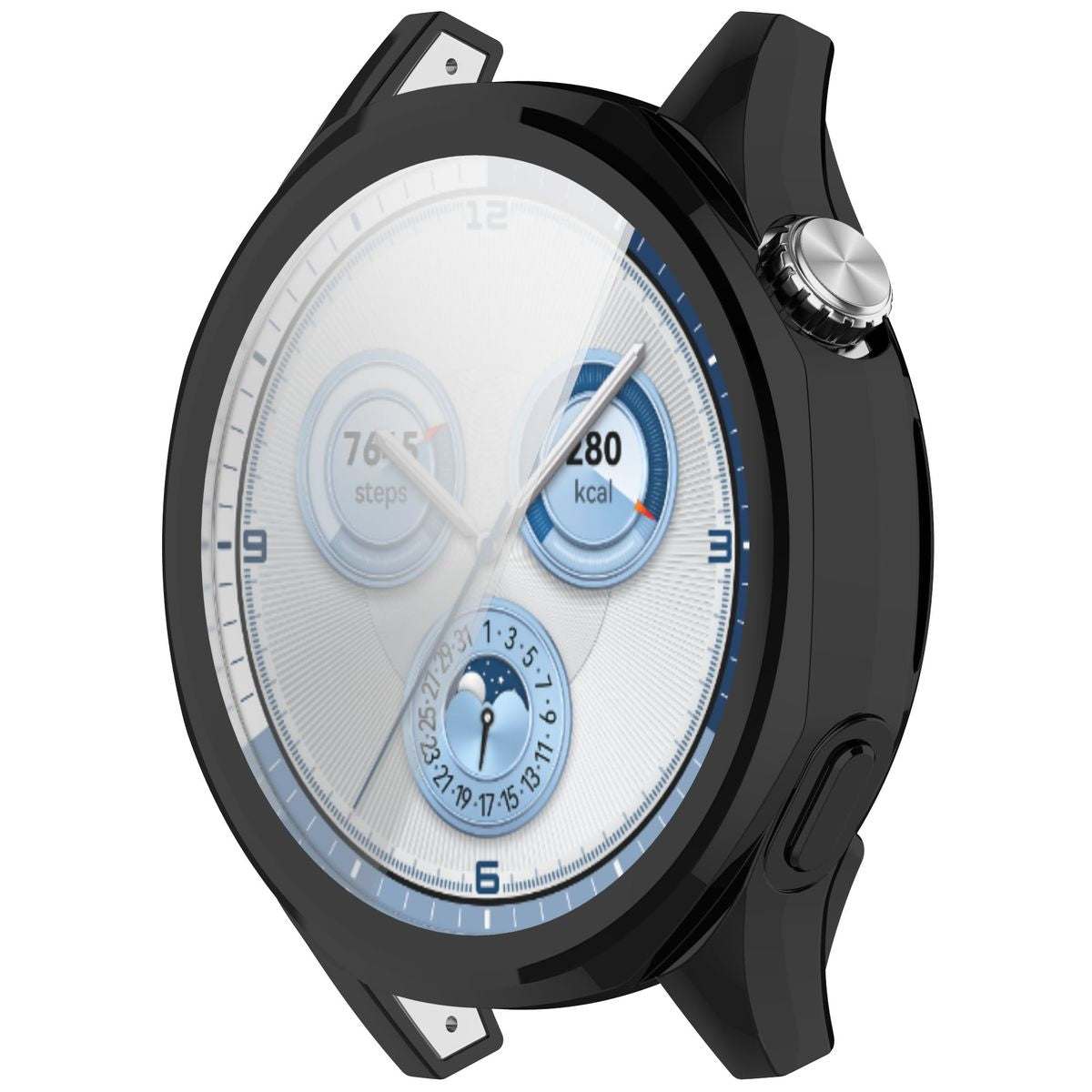 Schutzhülle für Huawei Watch GT 5 46 mm, Bizon Case Watch Felipe, Schwarz