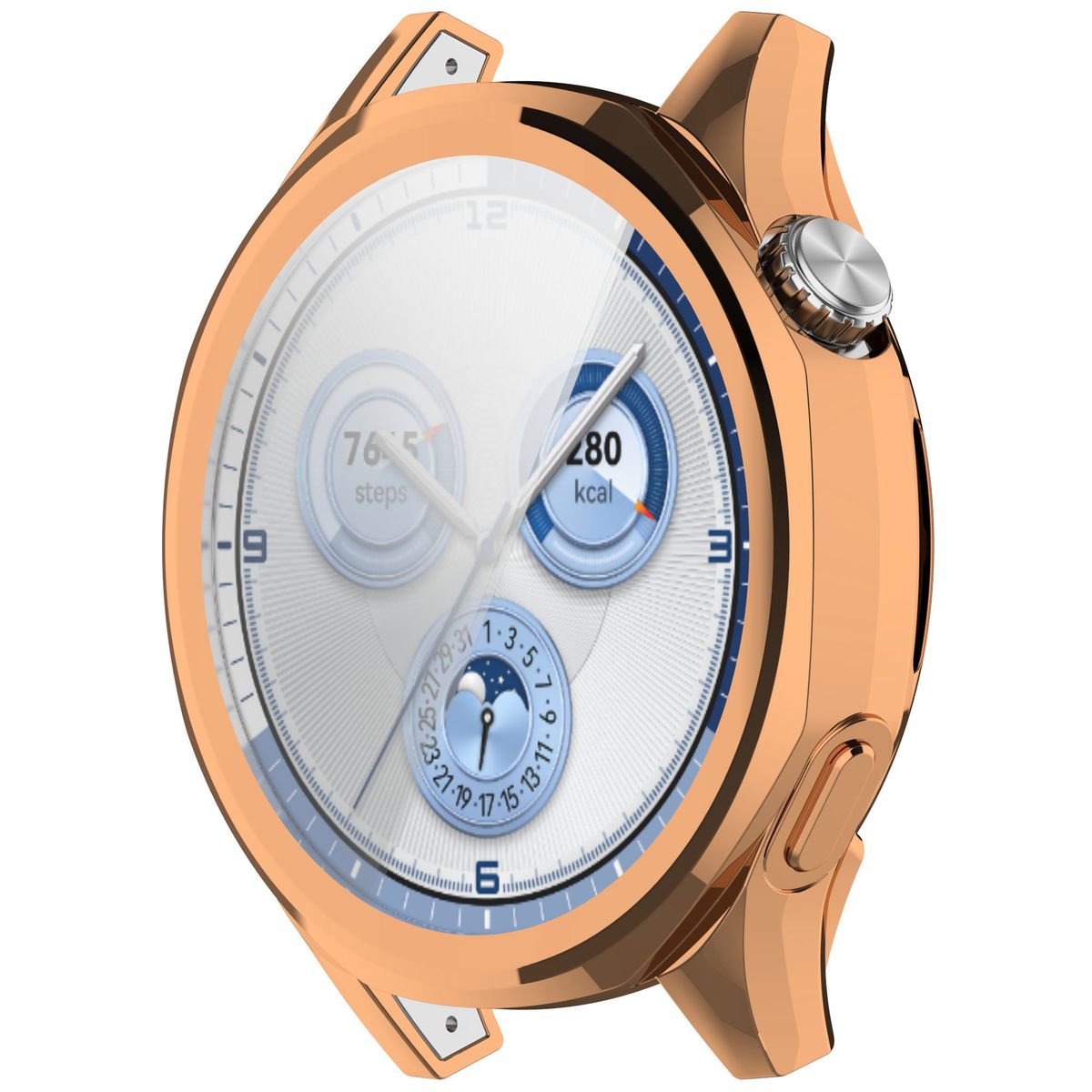 Schutzhülle für Huawei Watch GT 5 46 mm, Bizon Case Watch Felipe, Rosegold