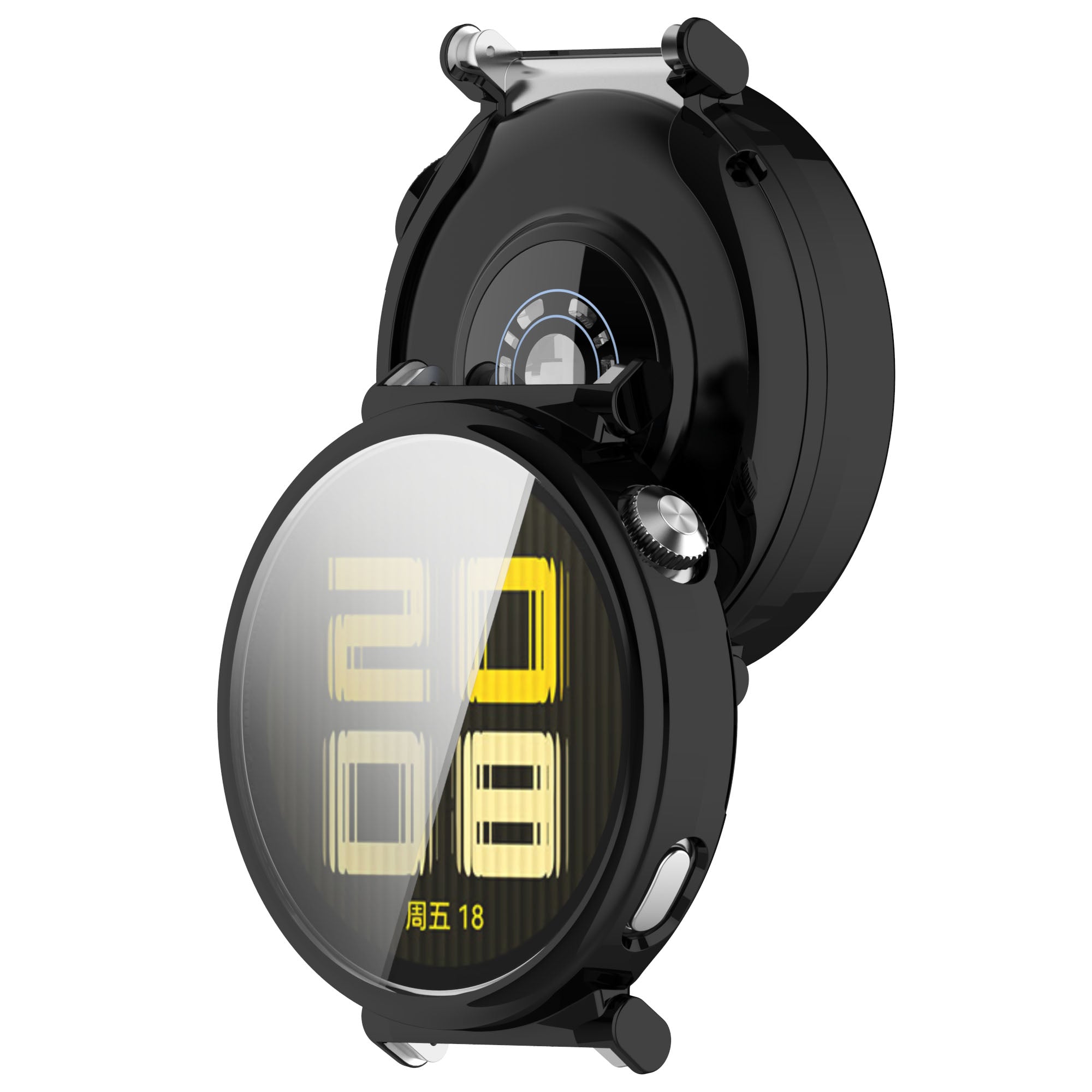 Schutzhülle für Huawei Watch GT 5 Pro 42 mm, Bizon Case Watch Felipe, Schwarz